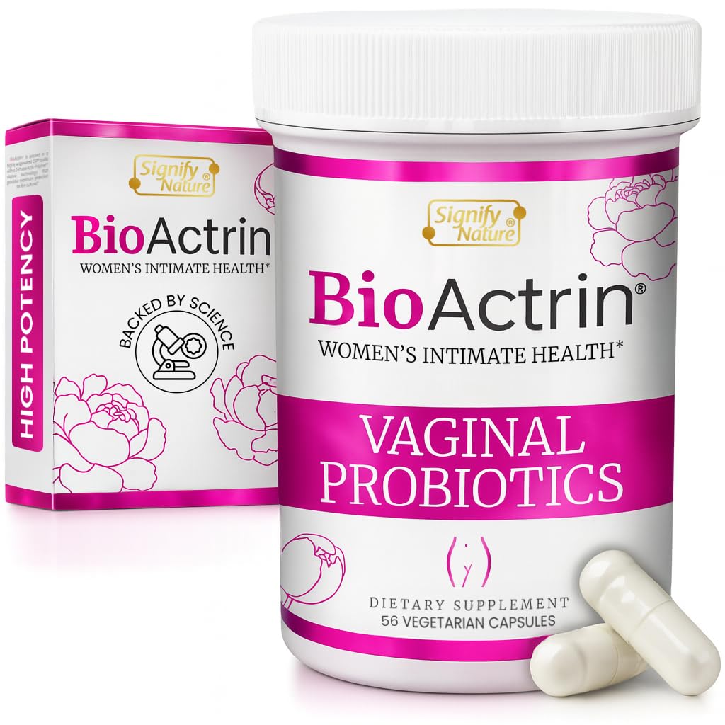 SIGNIFY NATURE Bioactrin Vaginal Probiotics for Women - Bacterial Vaginosis & Yeast Infection Treatment - BV Probiotic - pH Vaginitis Support-28 Pills SIGNIFY NATURE uk supplements