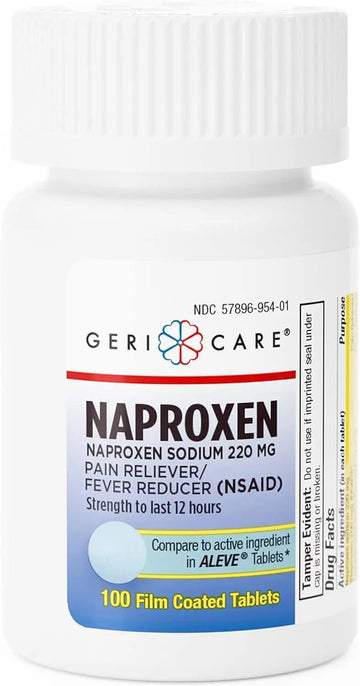 GeriCare Naproxen Sodium Tablets, 220mg (100 Count)- NSAID Extra-Strength Pain Relief for Headache, Arthritis, Muscle Aches, Menstrual Cramps- Film-Coated Naproxen, Anti-Inflammatory & Fever Reducer GeriCare uk supplements