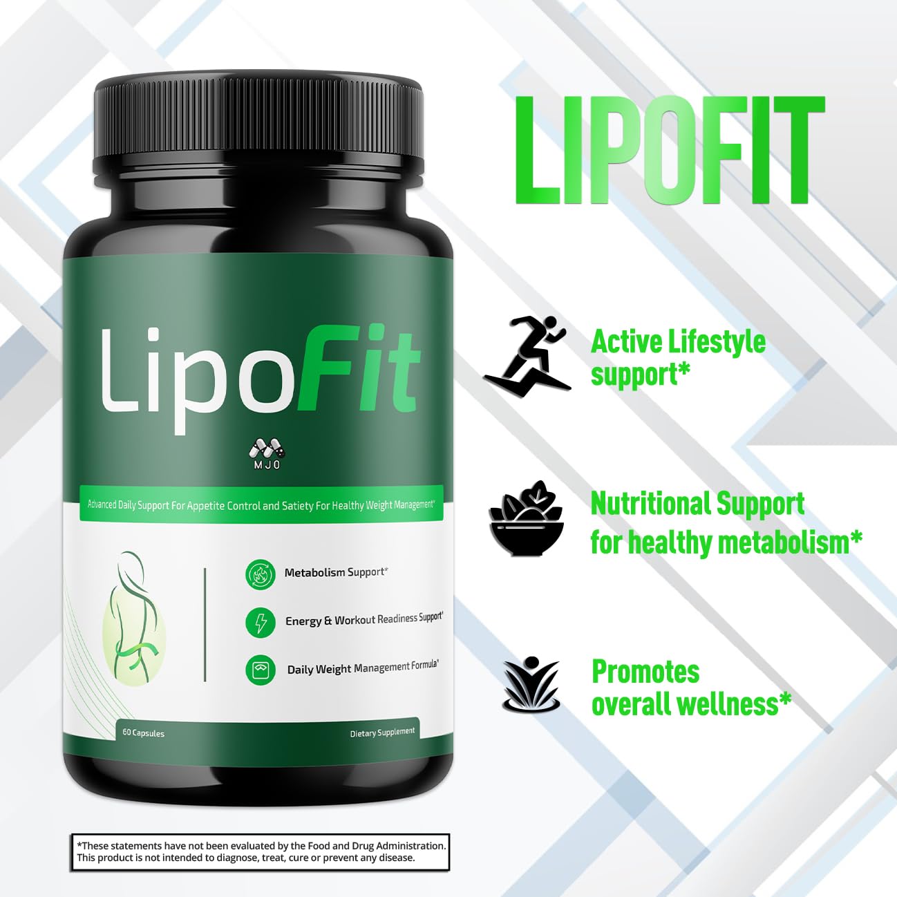 Lipo Fit Capsules, Official Lipo Fit Pills with All Natural Ingredients, Advanced Overall Health and Wellness Vitamin Supplement Formula for Maximum Strength Multivitamin Support (60 Capsules) MJO uk supplements