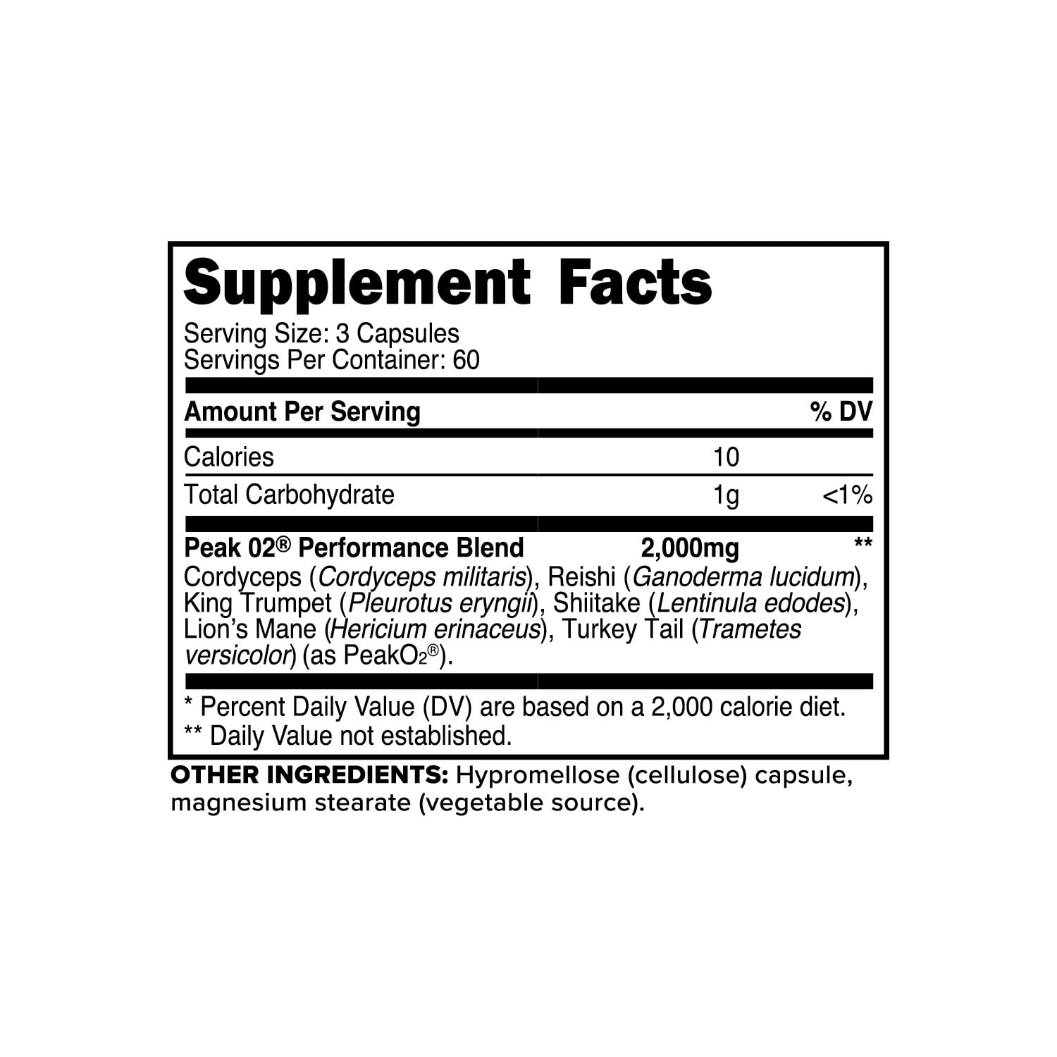 Primaforce Peak O2 Performance Mushroom Powered Oxygen Absorption Booster (180 Capsules) (2,000 mg Per Serving, 60 Servings) - Athletic Performance Supplement, Ultimate Mushroom Blend Primaforce uk supplements