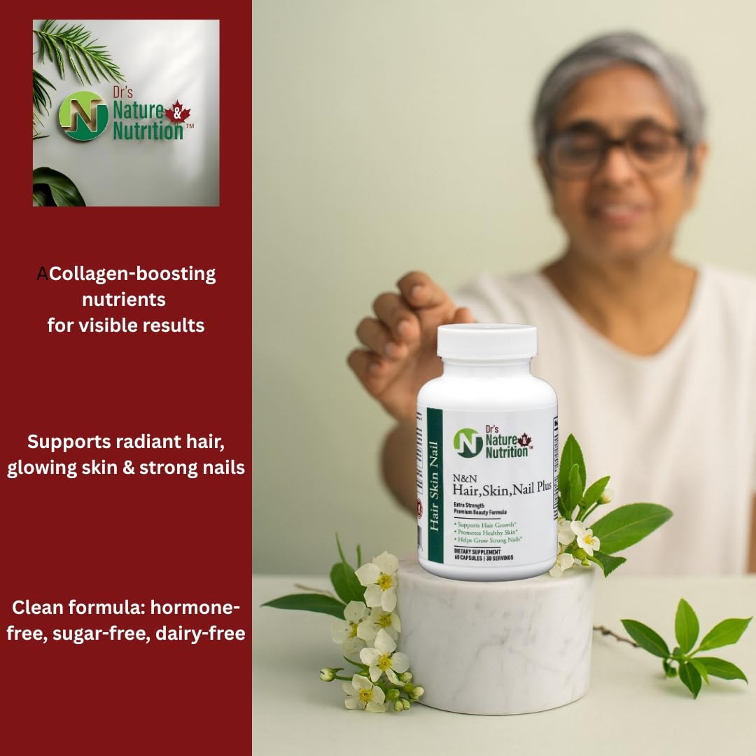 Dr's Nature & Nutrition Hair, Skin & Nail Plus Vitamin Supplement with Biotin 5000mcg, Bamboo Extract, Collagen Support - Extra Strength Beauty Supplement for Men and Women - 60 Capsules Dr's Nature & Nutrition uk supplements