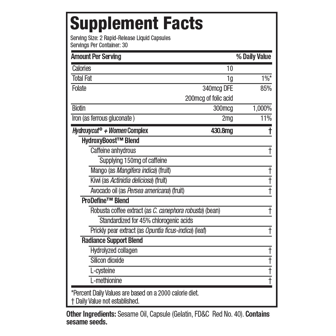 Hydroxycut + Women Pills with Biotin & Collagen | Hair Nails and Skin Vitamins | Iron Supplement Hydroxycut uk supplements