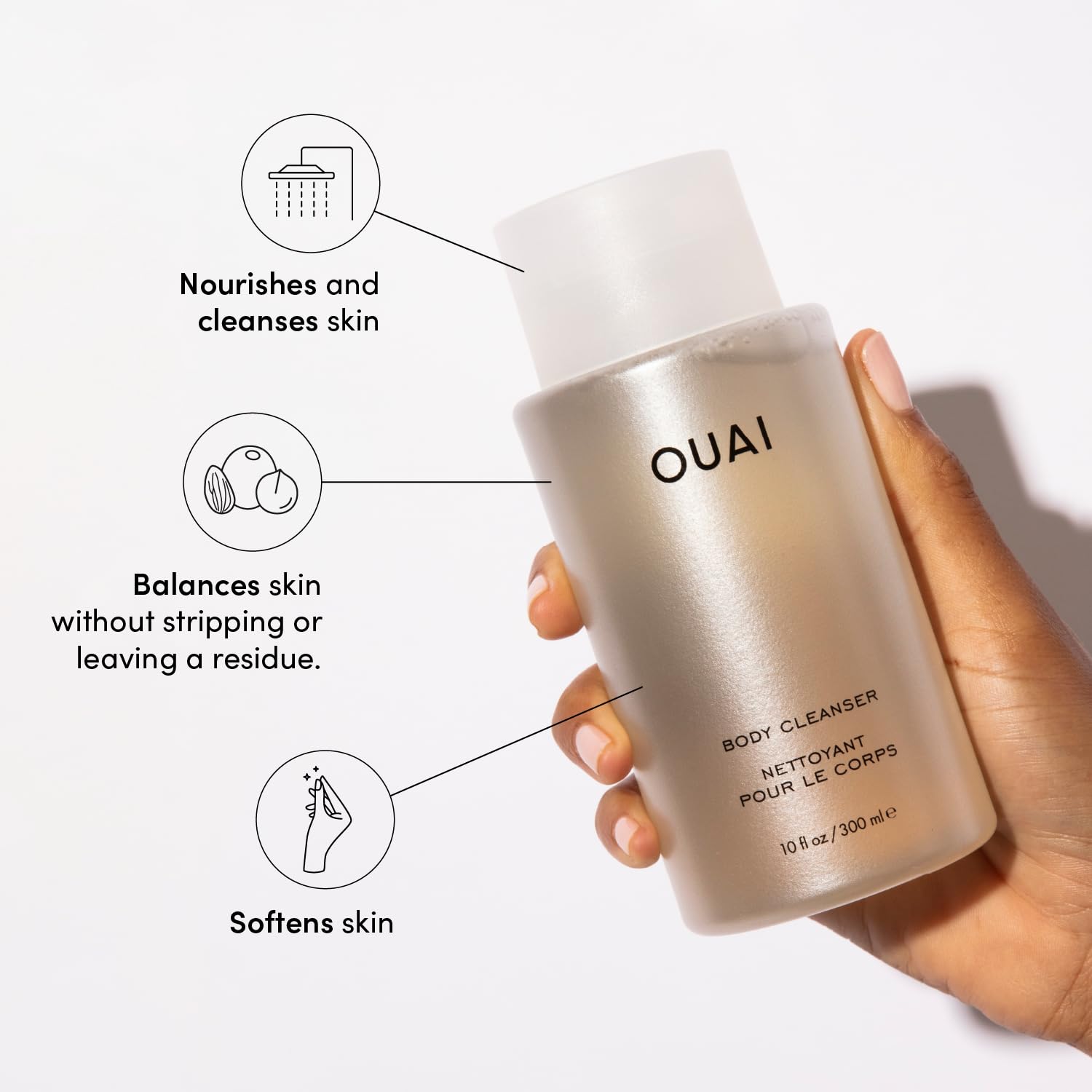 OUAI Body Cleanser, Dean Street - Foaming Body Wash with Jojoba Oil and Rosehip Oil to Hydrate, Nurture, Balance and Soften Skin - Paraben, Phthalate and Sulfate Free Skin Care Products (10 Fl Oz) OUAI uk supplements