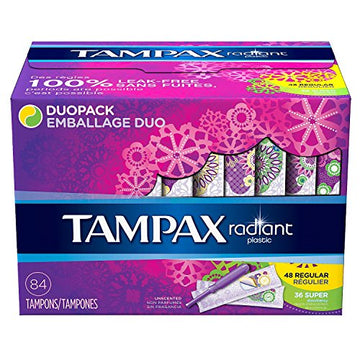 Tampax 29936 Radiant Tampons Regular Super, 84 Count (Pack of 1) Tampax uk supplements
