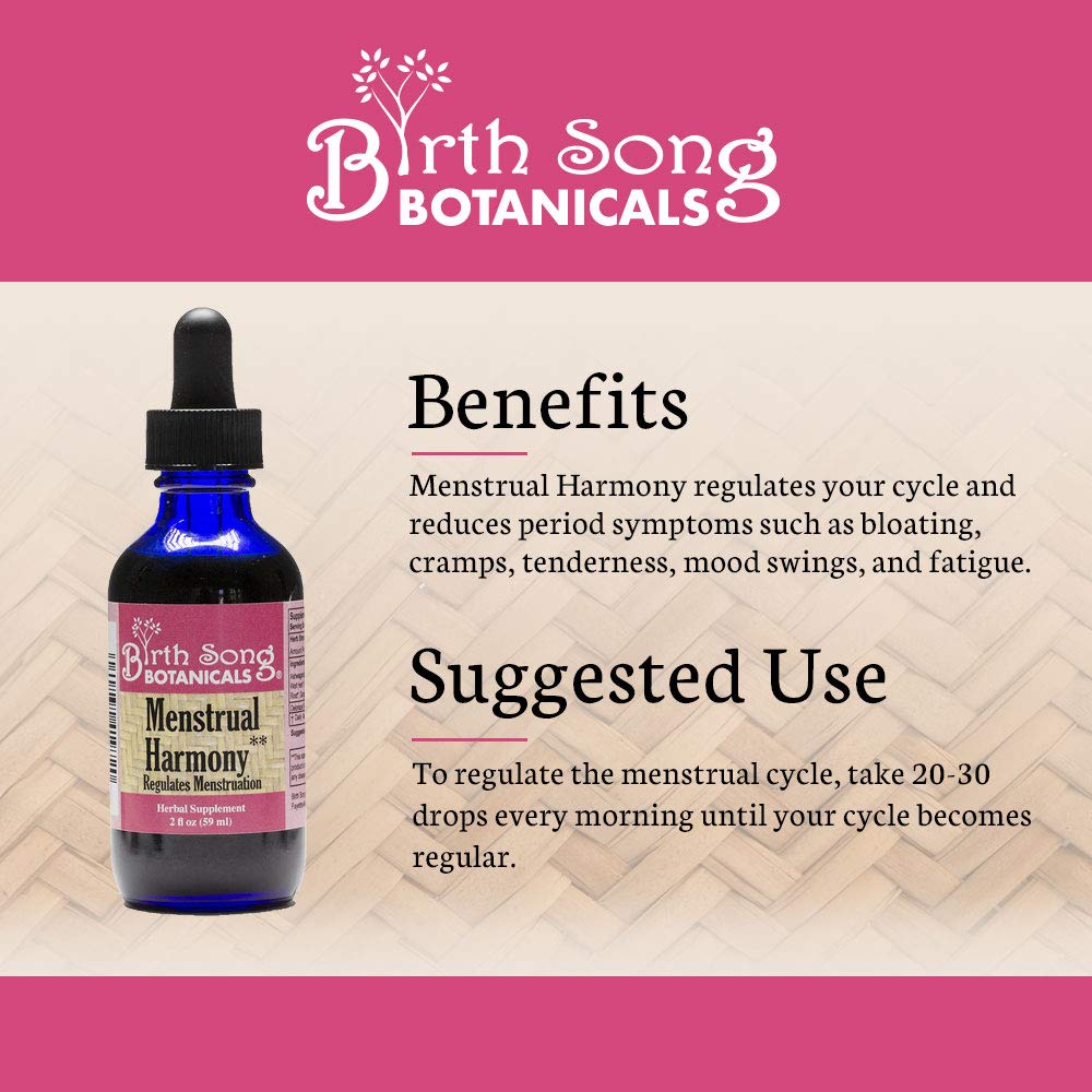 Birth Song Botanicals Menstrual Harmony Tincture, Herbal Period Symptom Support Birth Song Botanicals uk supplements