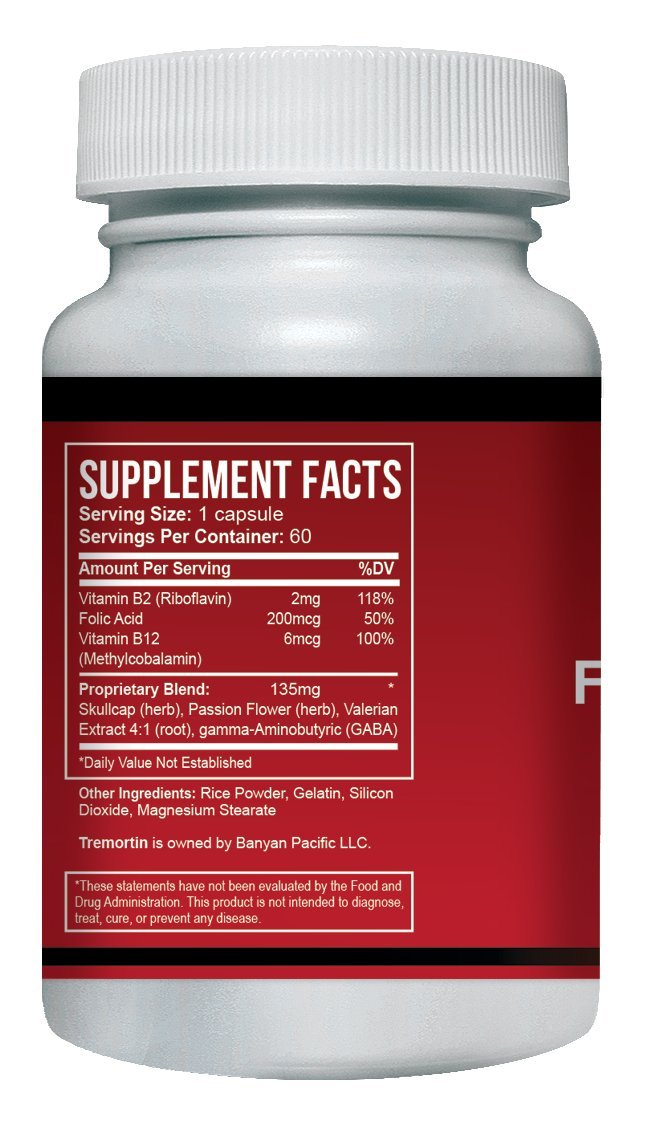Tremortin – Natural Essential Tremor Herbal Supplement - Offers Relief for Shaky Hands, Arm, Leg and Voice Tremors (60 Capsules) Tremortin uk supplements