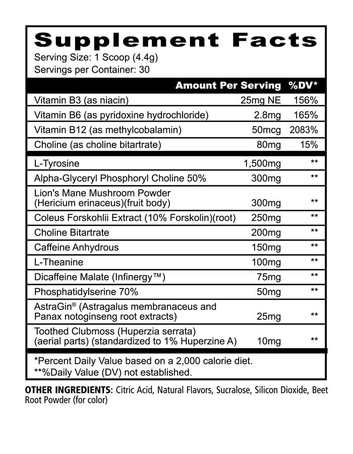 Underground Bio Labs Panda Supps Focus Super Nootropic 3.0, Energy, Clarity, Mood,Creativity,Vision, 300MG Alpha GPC,1.5G L-Tyrosine, Lions Mane, AstraGin™ (30 Servings) (Pink Lemonade 3.0) Underground Bio Labs uk supplements