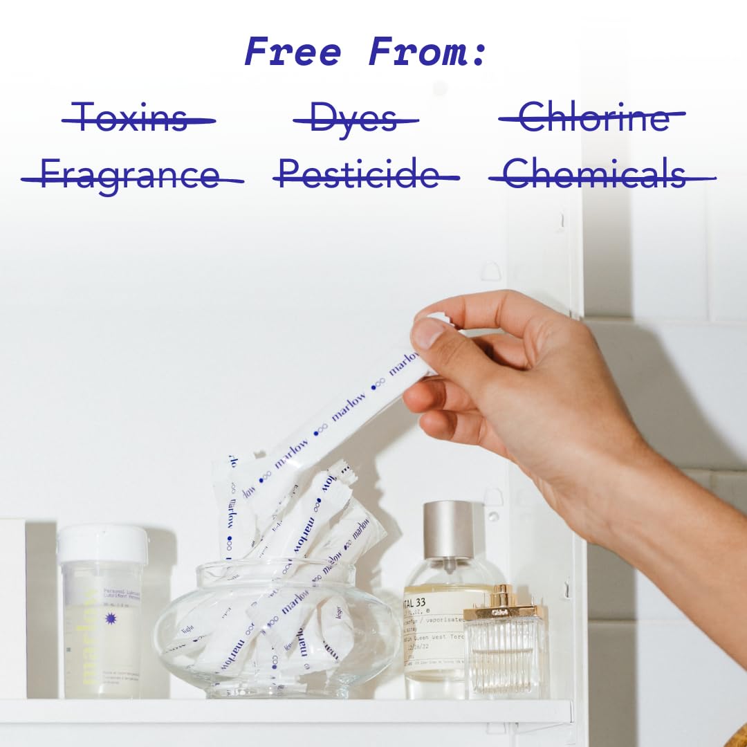 Award Winning 100% Organic Cotton Easy Glide Tampons with Compact Plant Based Applicator MARLOW uk supplements
