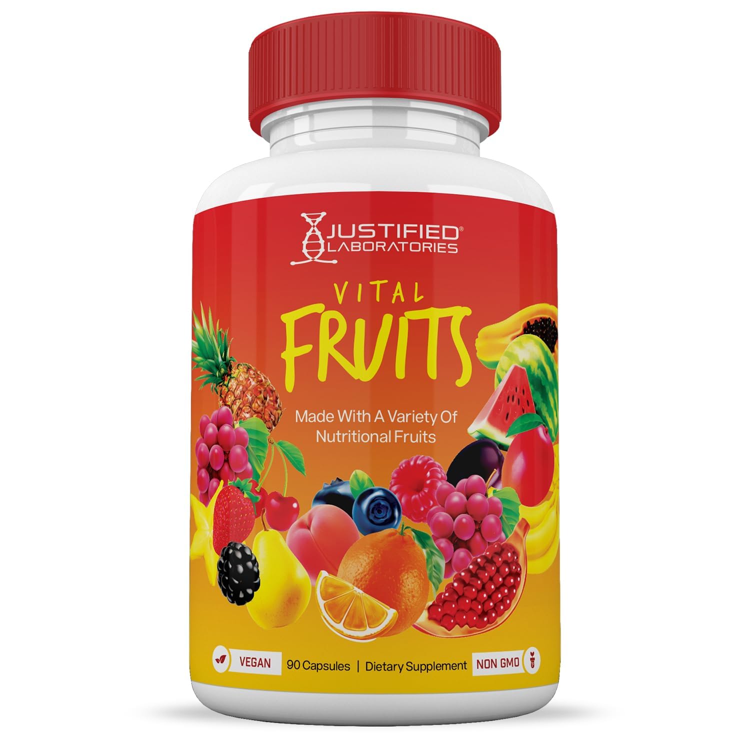 (10 Pack) Vital Fruits and Veggies Supplement Whole Food Red & Green Superfoods Non GMO Vegan Friendly 900 Veggie Capsules 10 Bottles Justified Laboratories uk supplements