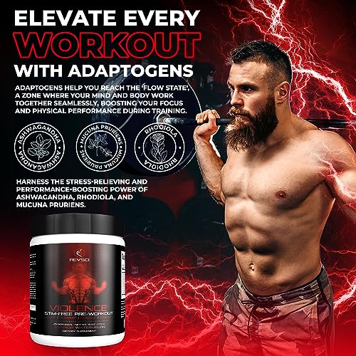 VIOLENCE Stim Free Pre Workout Powder by REVSCI, Precision Dosed Non Stim Preworkout Revolution Science uk supplements
