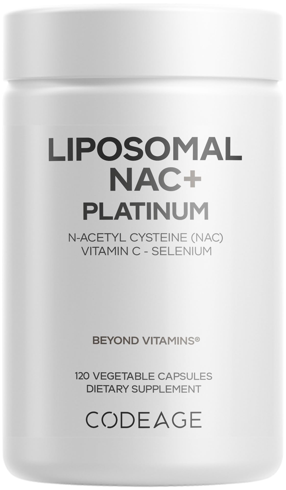 Codeage Liposomal NAC+ Platinum - N-Acetyl L-Cysteine, Vitamin C, Alpha Lipoic Acid, Selenium - 2-Month Supply - Helix Liposomal Delivery - Phospholipid - Non-GMO NAC Dietary Supplement - 120 Capsules Codeage uk supplements