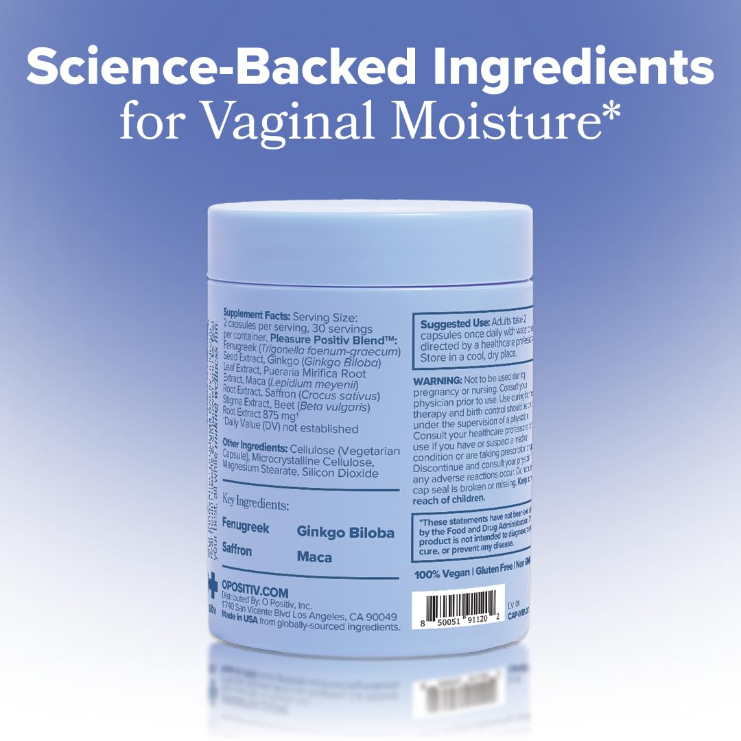 MENO Vaginal Moisture Support Capsules – OBGYN-Formulated to Support Healthy Vaginal Moisture, Mood & Relaxation – Hormone-Free Supplements with Maca Root & Fenugreek Seed Extract – 30 Servings O Positiv uk supplements