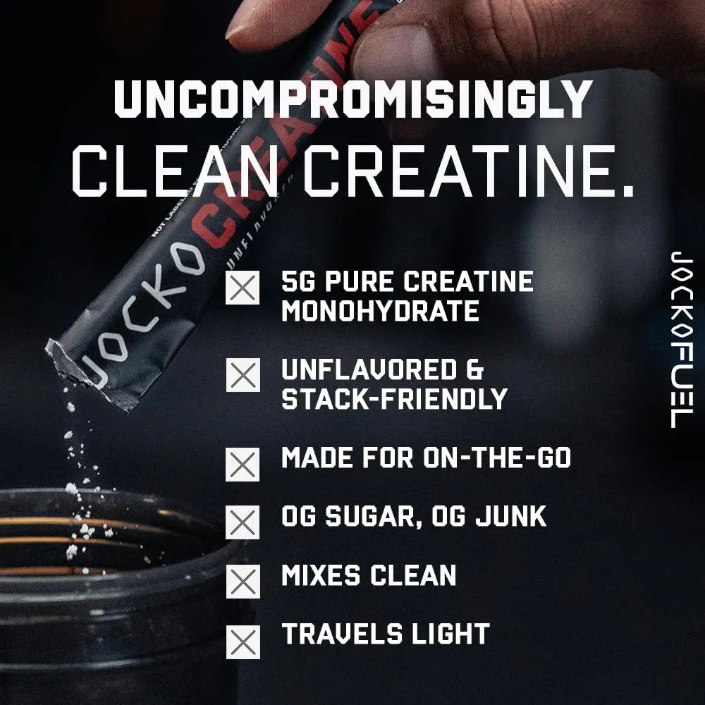 Jocko Fuel Creatine Monohydrate Stick Packs - Pure Micronized Travel Size Powders for Men & Women, Supports Muscle Growth, Strength, Recovery & Cognition, Jocko Fuel uk supplements