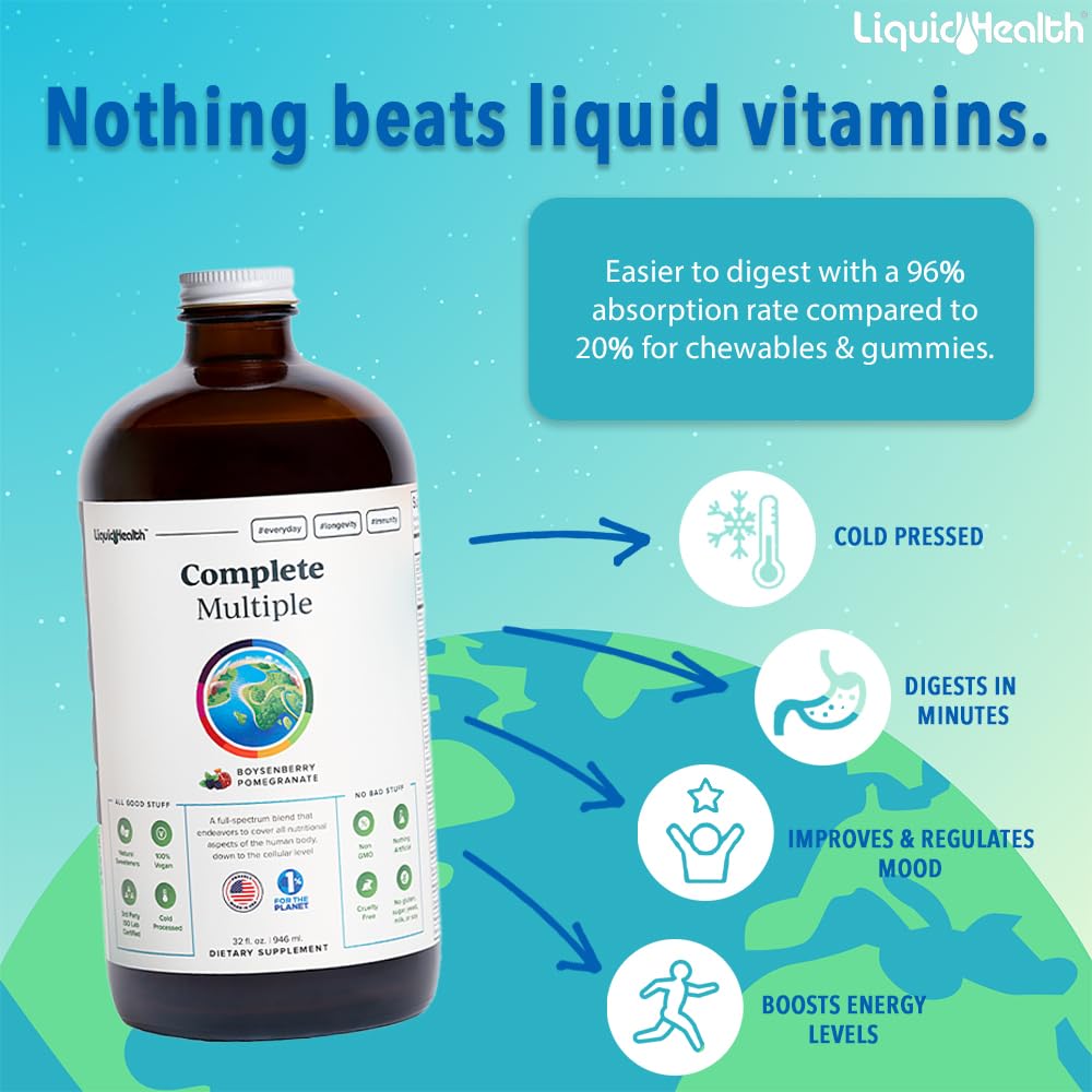 LIQUIDHEALTH 32 Oz Liquid Multivitamin for Adult Men & Women - Complete Multiple LIQUIDHEALTH uk supplements