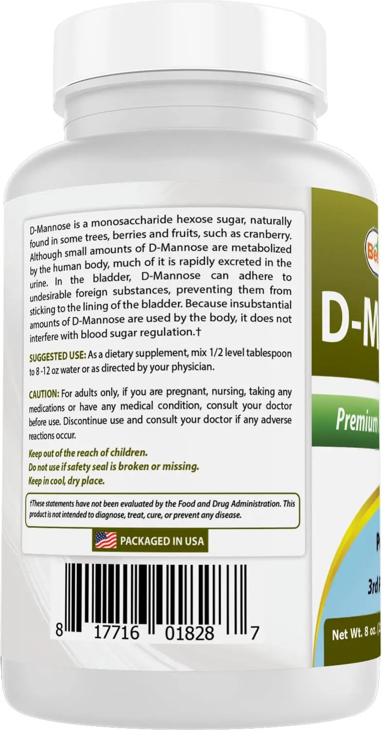 Best Naturals D-Mannose Pure Powder - Urinary Tract Cleanse Supplement - 8 OZ Best Naturals uk supplements