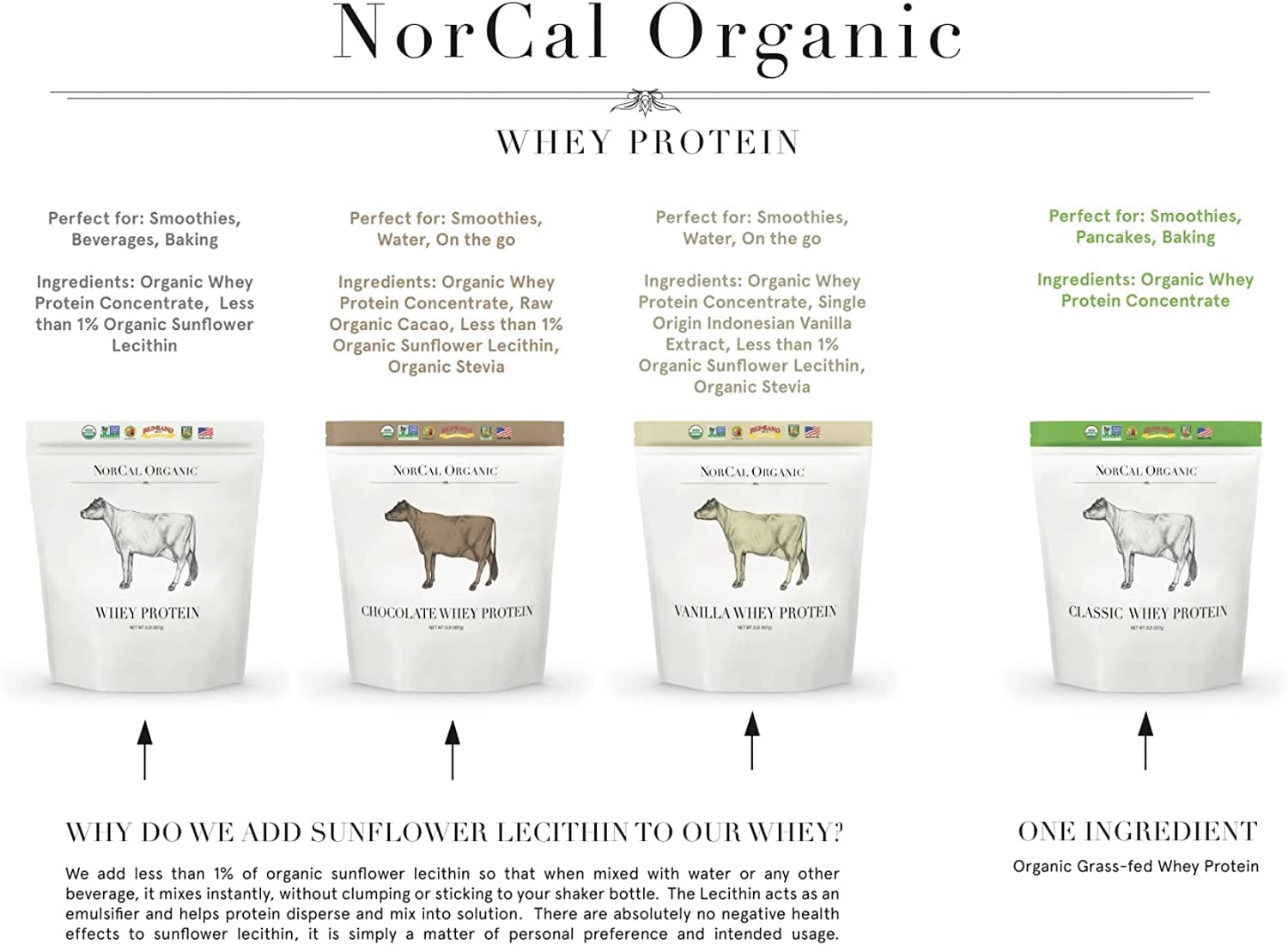 NorCal Organic Classic Whey Protein - 2lbs Bulk | 100% Grass-Fed & Finished NorCal Organic uk supplements