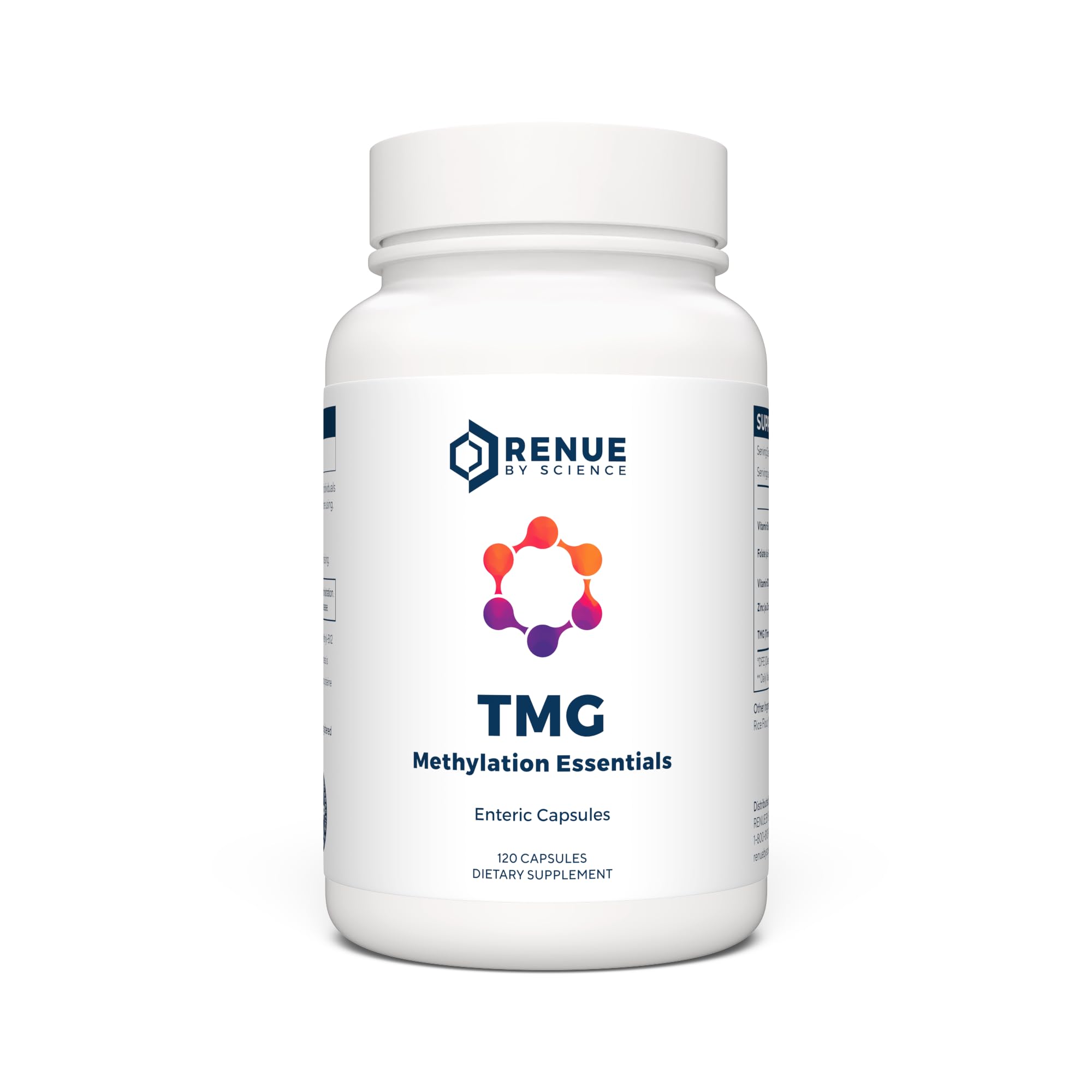 Renue By Science TMG | High Strength TMG Supplements | 120 Trimethylglycine Capsules - 900mg TMG per Serving with Vitamin B12 Vitamin B6 Folate & Zinc | Made in The USA & Third-Party Tested Renue By Science uk supplements