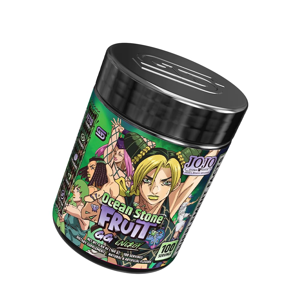 Gamer Supps GG Energy - JoJo's Ocean Stone Fruit (100 Servings) - Keto Friendly Gaming Energy and Nootropic Blend, Sugar Free + Organic Caffeine + Vitamins, Powder Drink Gamer Supps uk supplements