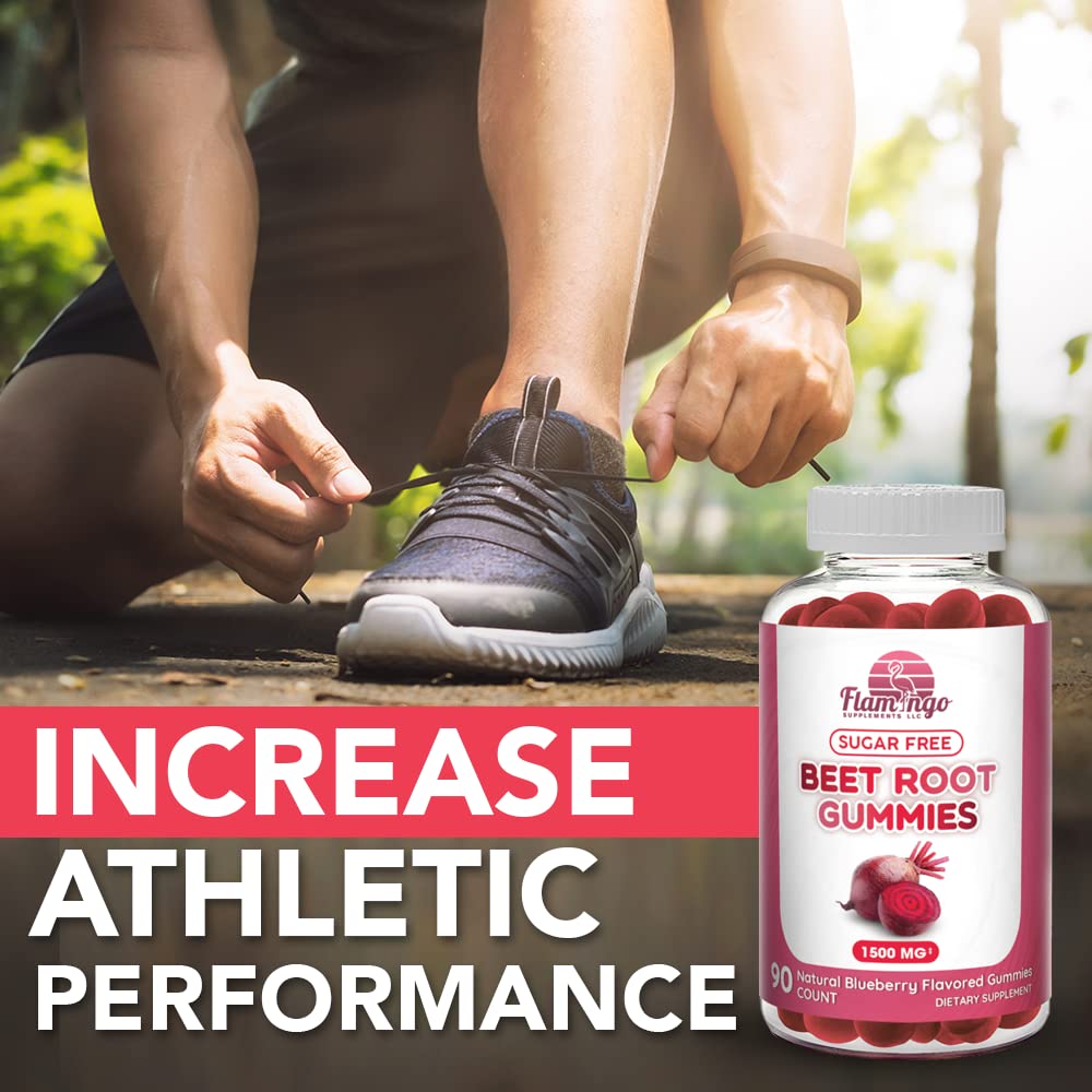 Sugar Free Nitric Oxide Beet Root Gummies (1500 mg)- Beet Root Chewables for Athletic Flamingo Supplements uk supplements