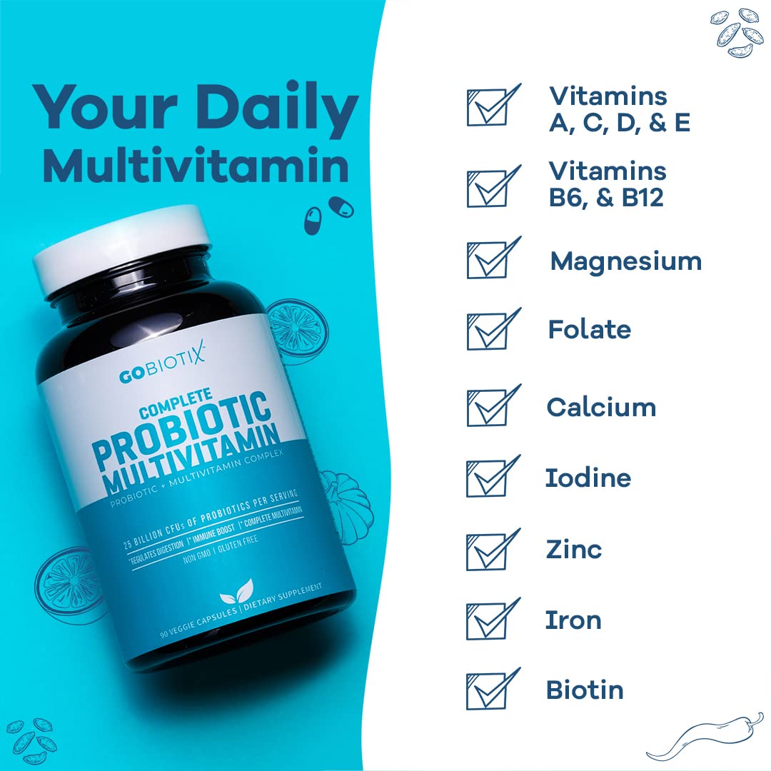 GOBIOTIX Probiotic Multivitamin Supplement - Daily Multivitamins with Probiotics GOBIOTIX uk supplements