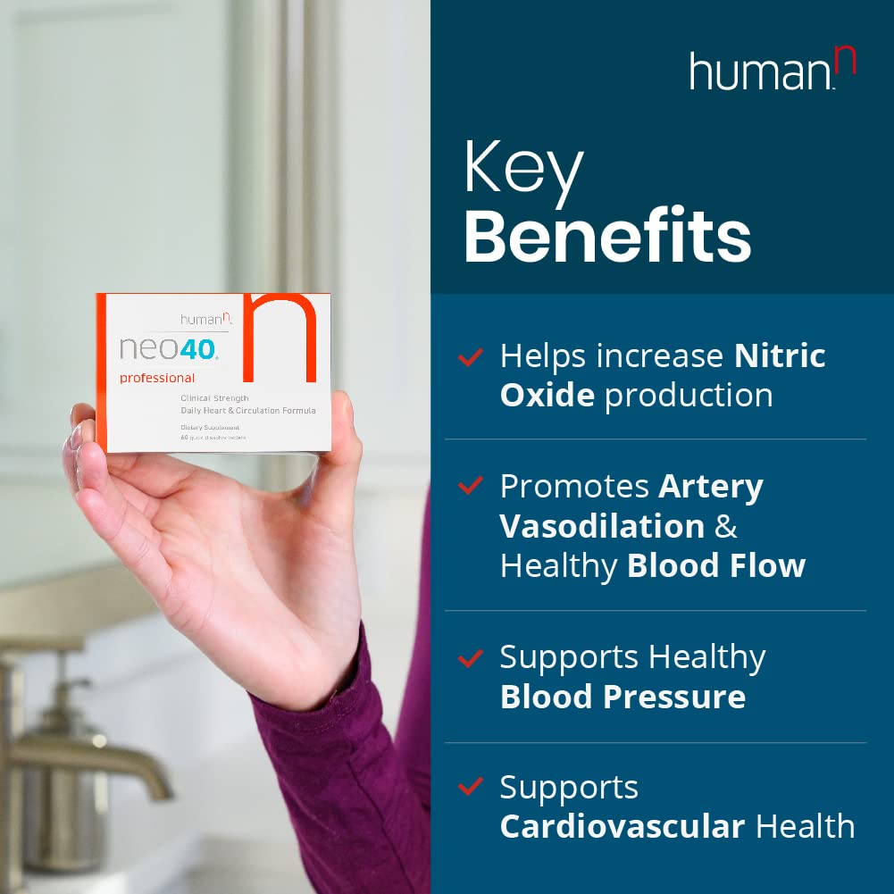 Neo40 Professional - Nitric Oxide Booster with Methylfolate - Natural Blood Pressure humanN uk supplements