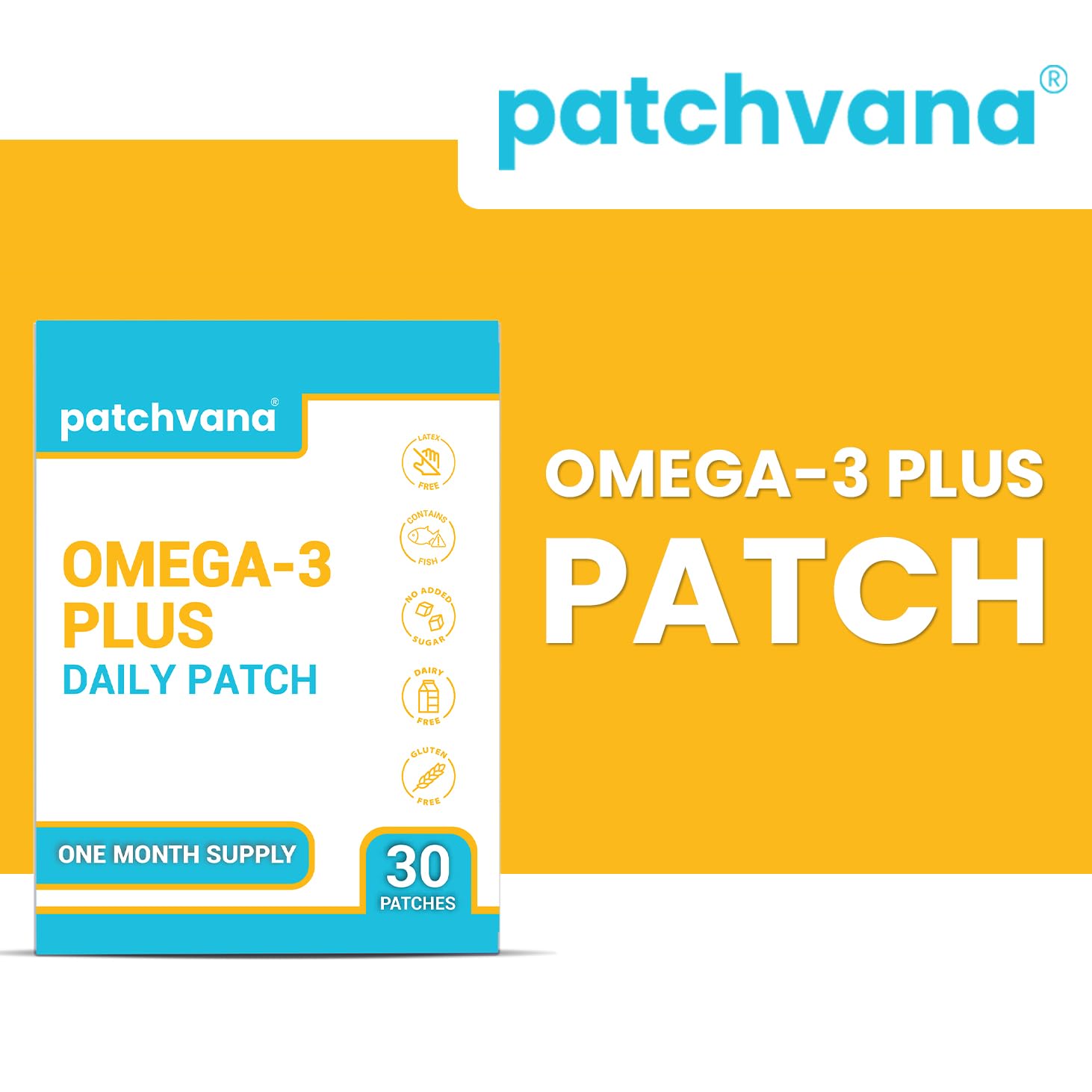 Patchvana Omega 3 Patch for Women & Men, 1 Month Supply, 30 Patches Patchvana uk supplements