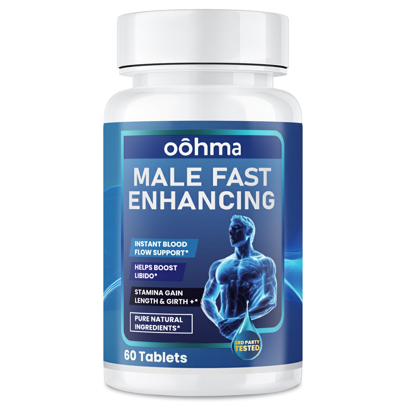 Oohma New Male Enhancing Supplement, Designed to be Fast Acting for Blood Flow to Gain Length & Girth + Stamina, Maca, Epimedium, and Other Natural Ingredients, 3rd Party Tested Supplement 60 Tablets Oohma uk supplements