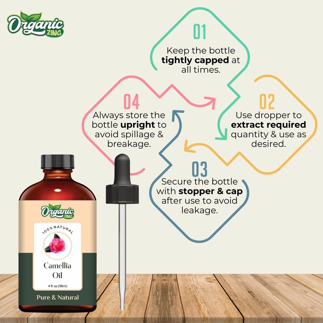 Organic Zing Camellia (Camellia Japonica) Oil | Pure & Natural Carrier Oil for Skincare, Hair Care & Massage ORGANIC ZING uk supplements