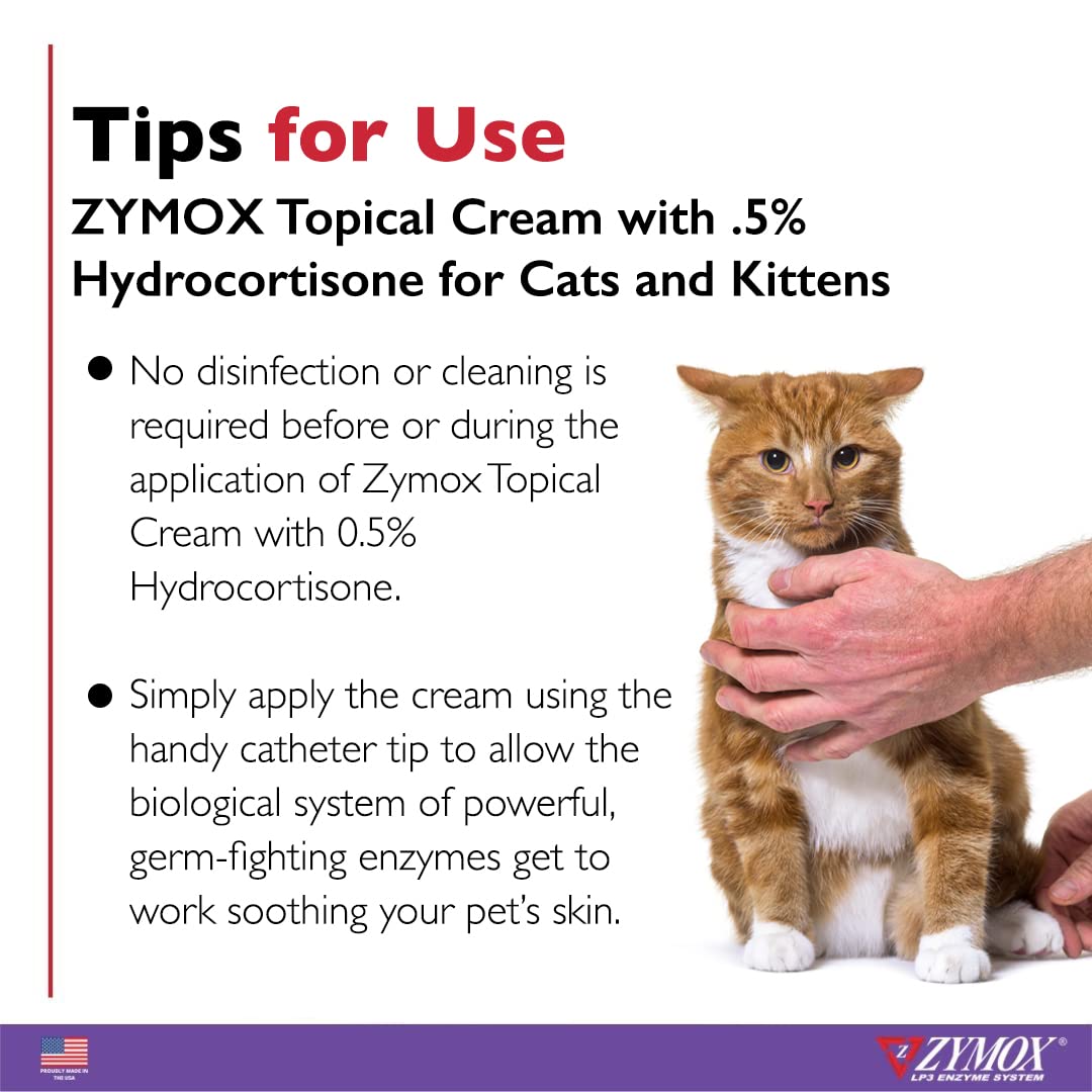 Zymox Cat & Kitten Topical Cream w/ .5% hydrocortisone - 1 oz. Tube Zymox uk supplements
