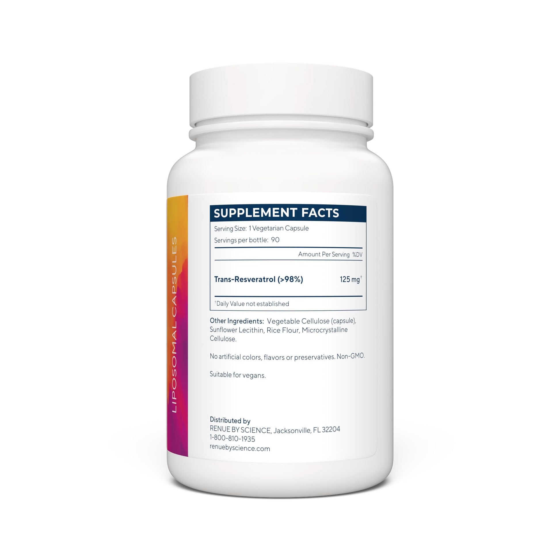 Renue By Science Resveratrol | High Strength Liposomal Resveratrol Supplement | 90 Trans Resveratrol Capsules - 125mg Reservatrol per Serving | Non-GMO | Made in The USA Third-Party Tested Renue By Science uk supplements