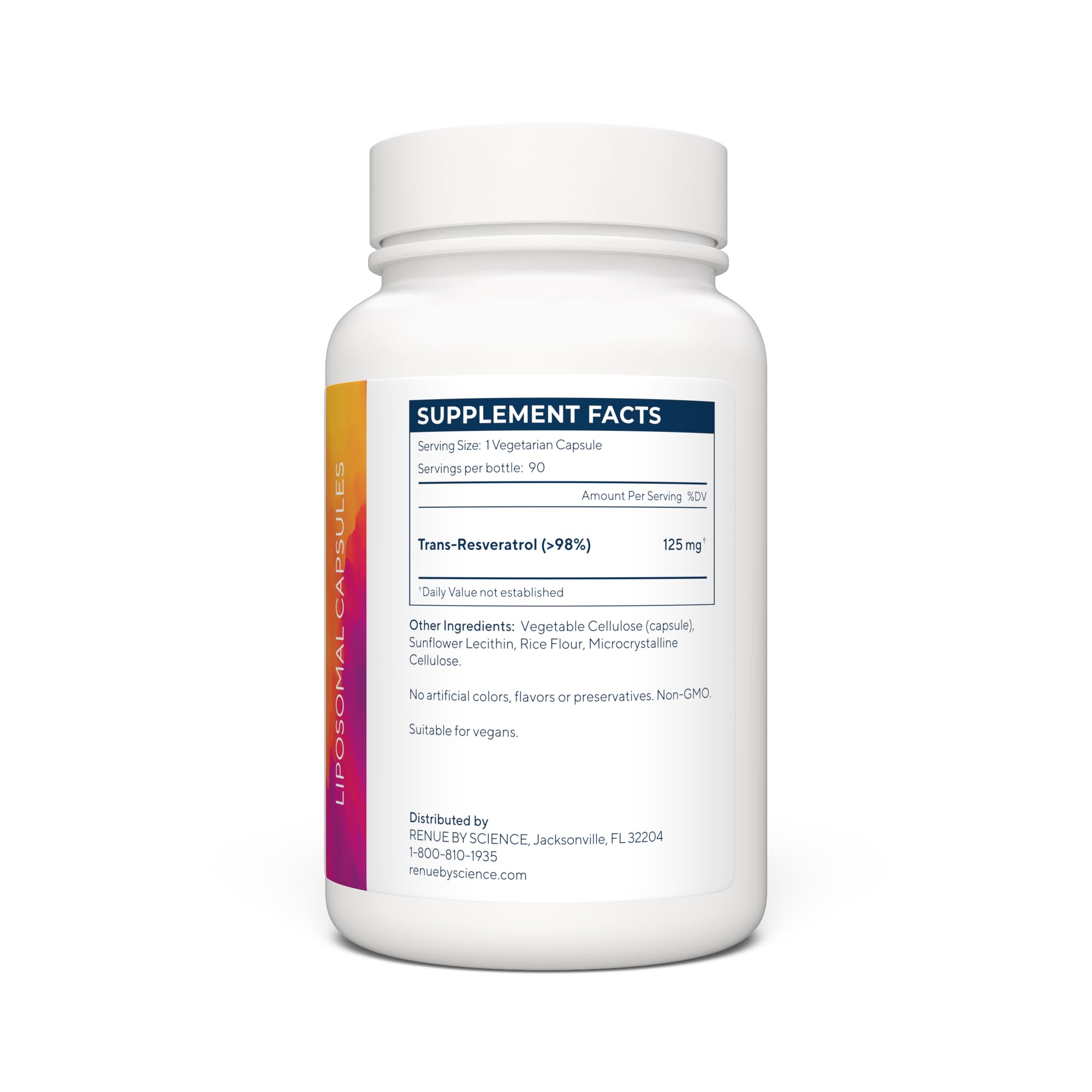 Renue By Science Resveratrol | High Strength Liposomal Resveratrol Supplement | 90 Trans Resveratrol Capsules - 125mg Reservatrol per Serving | Non-GMO | Made in The USA Third-Party Tested Renue By Science uk supplements