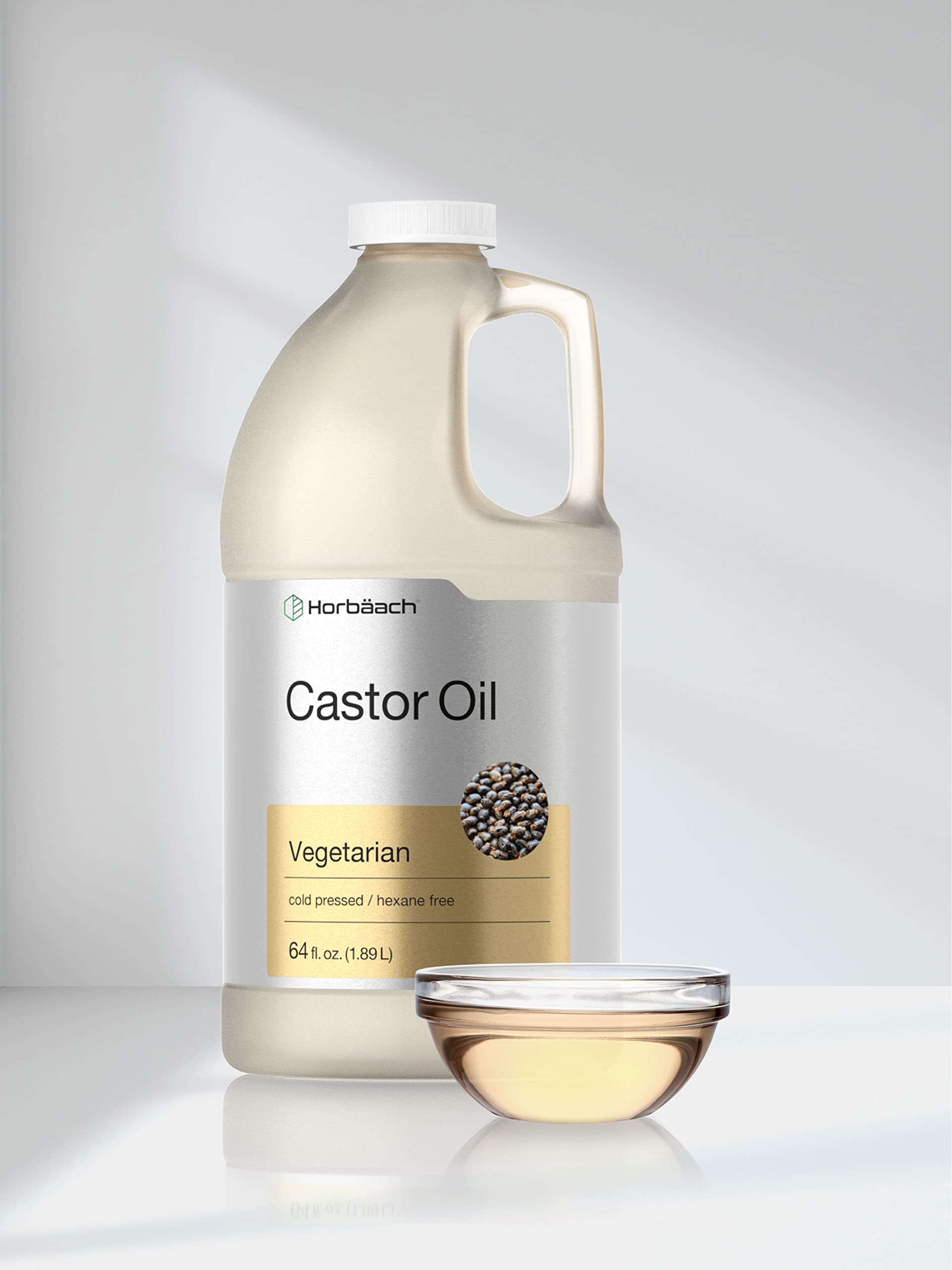 Castor Oil 64oz | for Hair Health, Eyelashes & Eyebrows | Hexane Free & Cold Pressed Horbäach uk supplements