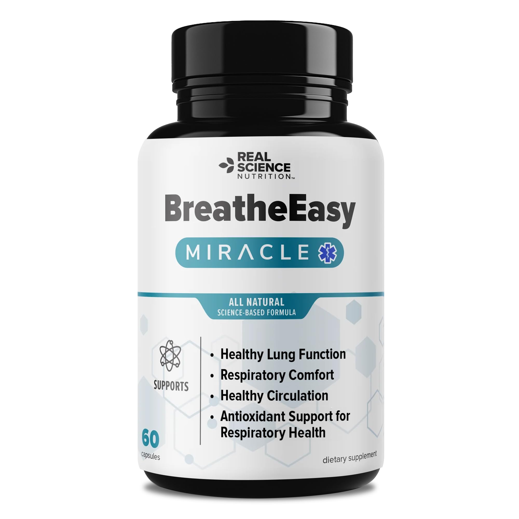 Real Science Nutrition BreatheEasy Lung Support Supplement for Lung Health & Respiratory Wellness – Lung Cleanse Formula with Vinitrox, GABA for Circulation Support - Made in USA - 60 Capsules Real Science Nutrition uk supplements