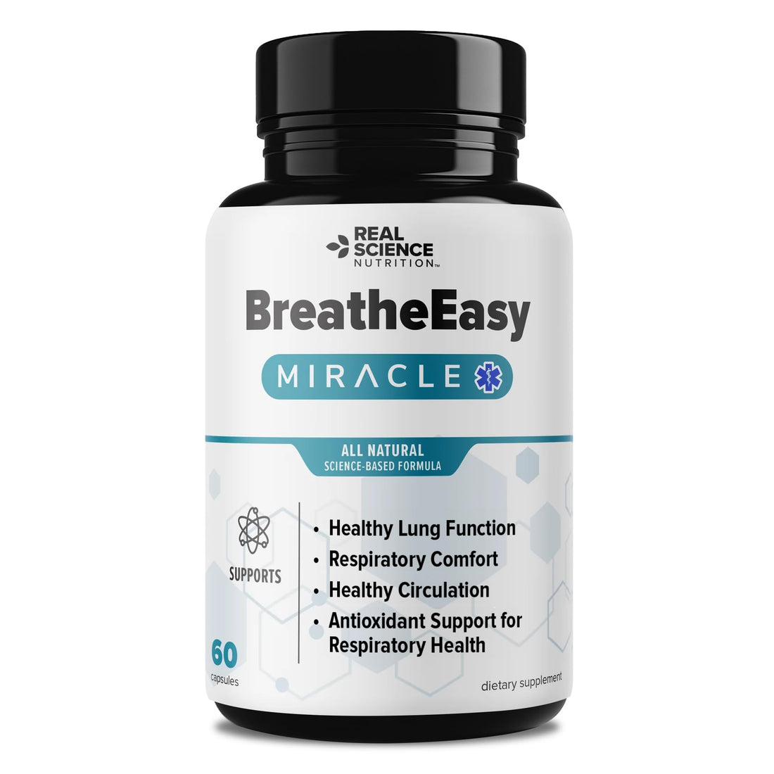Real Science Nutrition BreatheEasy Lung Support Supplement for Lung Health & Respiratory Wellness – Lung Cleanse Formula with Vinitrox, GABA for Circulation Support - Made in USA - 60 Capsules Real Science Nutrition uk supplements