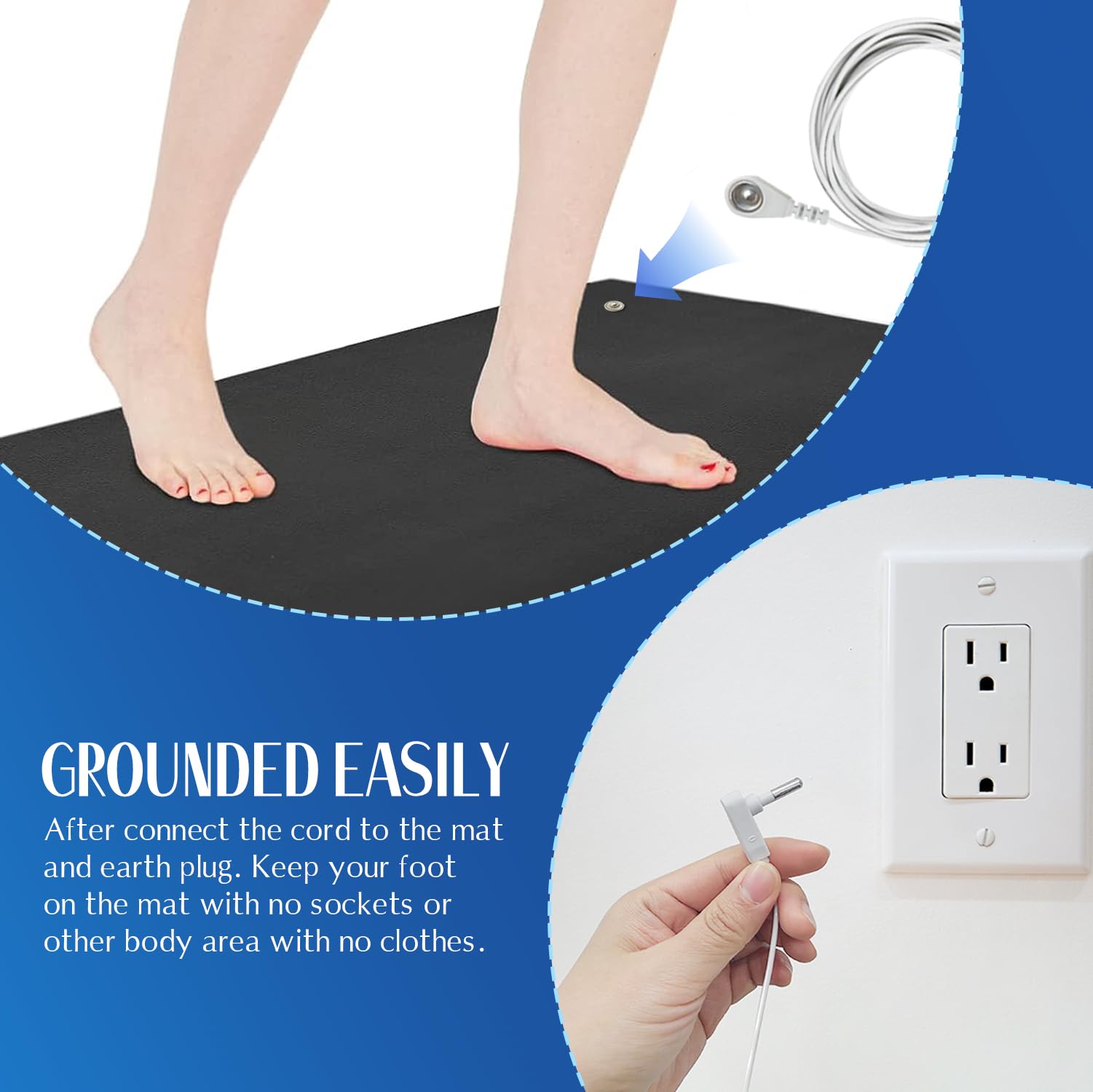 Grounding Mat for Bed, Desk, Floor, Grounding Pad for Better Sleep, Health, Pain Relief, Grounding Mat MEIMING uk supplements