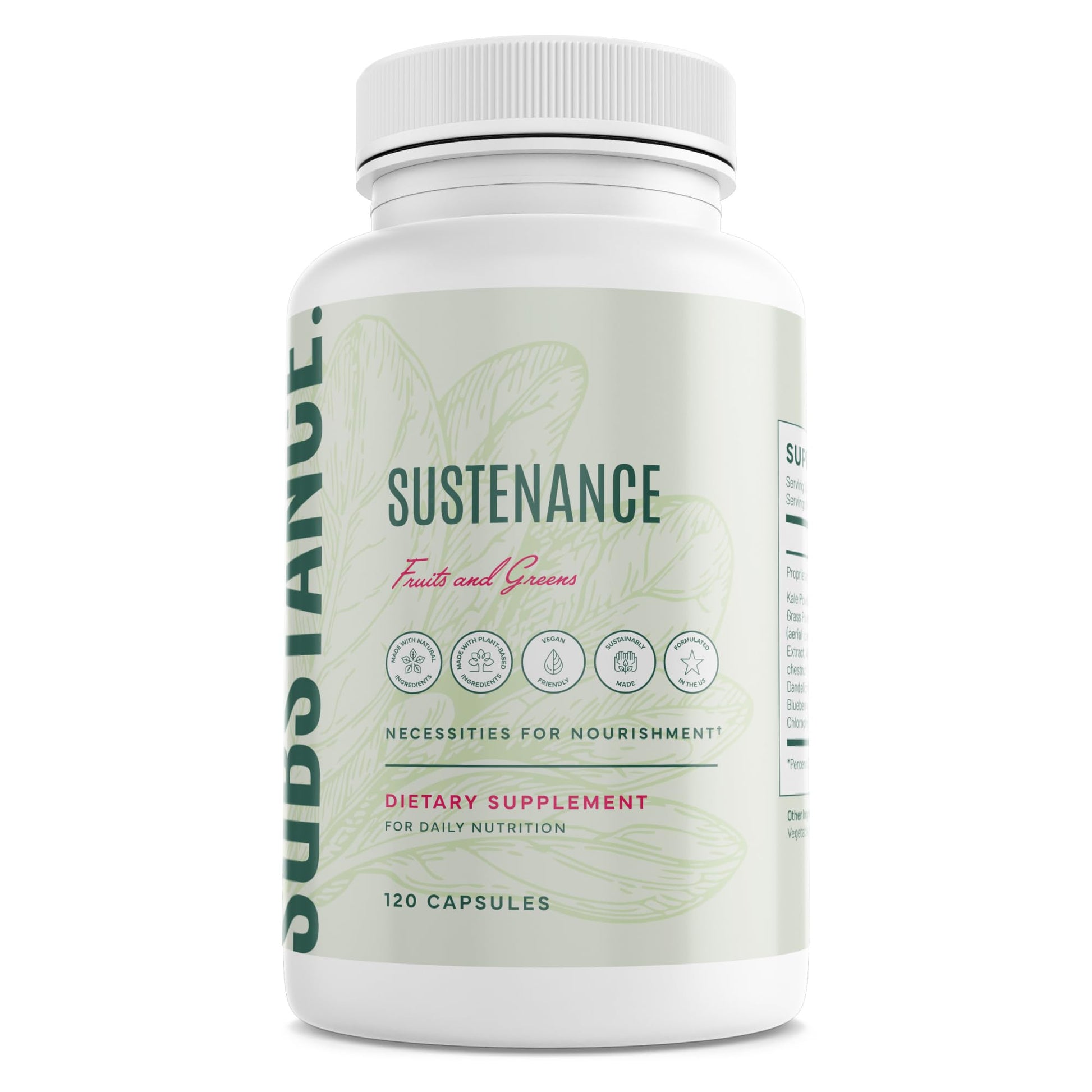SUBSTANCE. - Nature's Sustenance Daily Greens, Daily Fruit and Veggies Supplement - Enhance Energy, Mental Clarity - Fruits and Vegetables Supplements - US Made, Vegan-Friendly - 30 Servings. SUBSTANCE. uk supplements