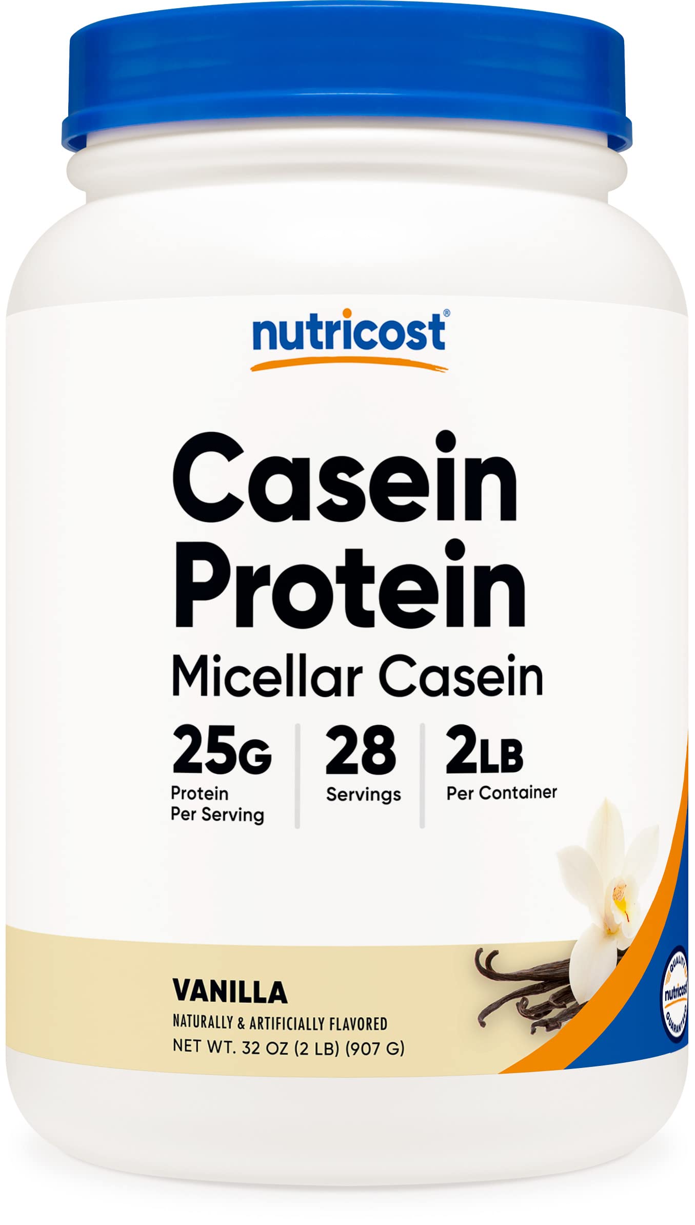 Nutricost Casein Protein Powder 2lb Vanilla - Micellar Casein, Gluten Free, Non-GMO Nutricost uk supplements