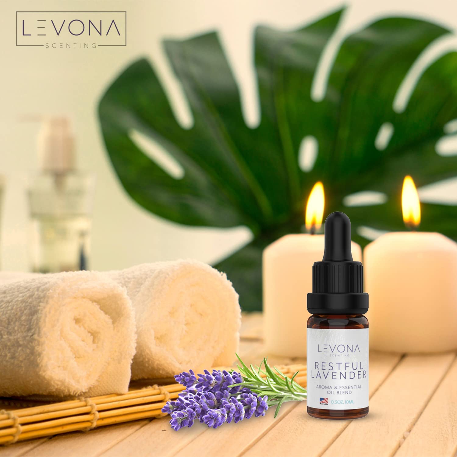 Levona Scents Pure Essential Oils for Diffusers for Home Luxury Scents - Restful Lavender Essential Oil LEVONA SCENT uk supplements