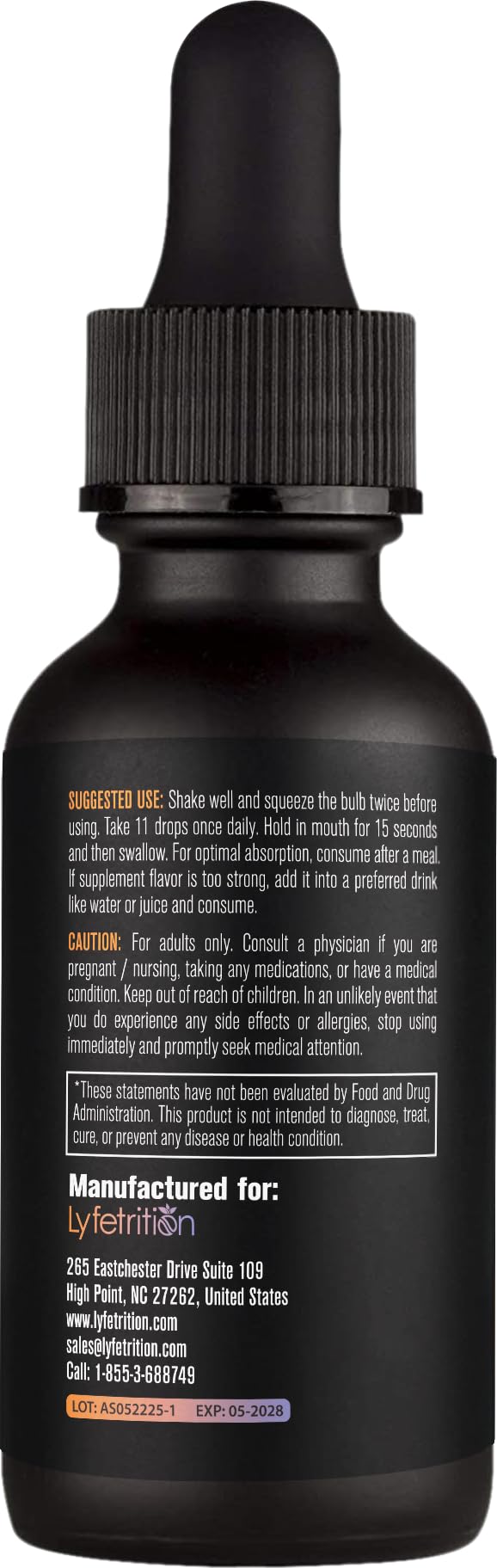 Lyfetrition GABA with L-Theanine, Ginkgo Biloba (Salisburia biloba) Extract, Organic Peruvian MACA Root (Lepidium meyenii) Extract, 118 ml, 4 FL Oz Liquid, 220 Servings, Made in USA, Quick Absorption Lyfetrition uk supplements