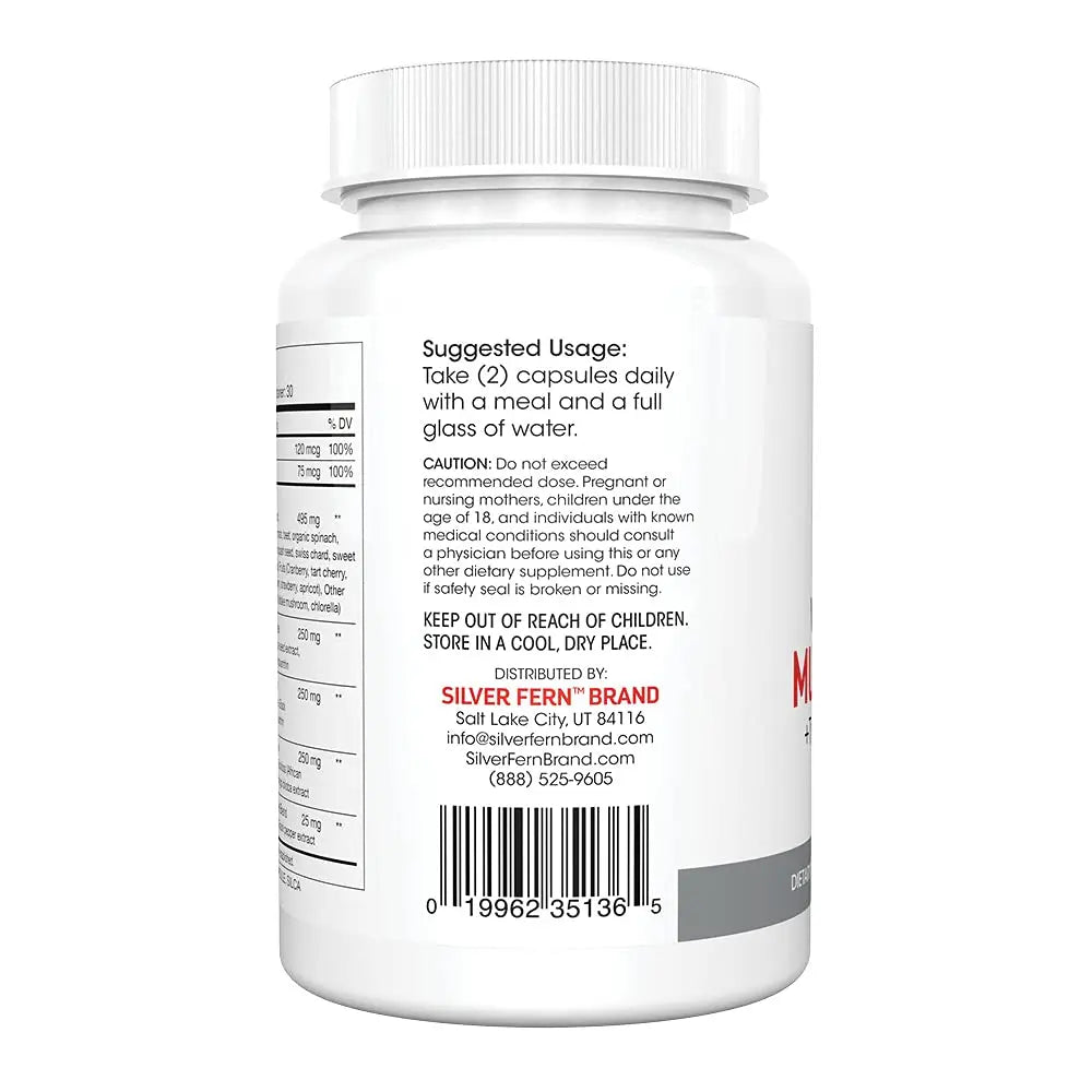 Silver Fern Whole Food Daily Multi Vitamin w/Trace Mineral Blend Supplement - 2 Bottles - 60 Vegicaps Each - 60 Day Supply Silver Fern uk supplements