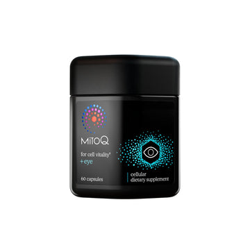 MitoQ +Eye – Eye Health Supplement with Lutein & Zeaxanthin (5:1 Ratio), Bilberry, Maritime Pine Bark, Zinc, Mitoquinol | Supports Macular Health, Visual Clarity & Blue Light Defense MitoQ uk supplements