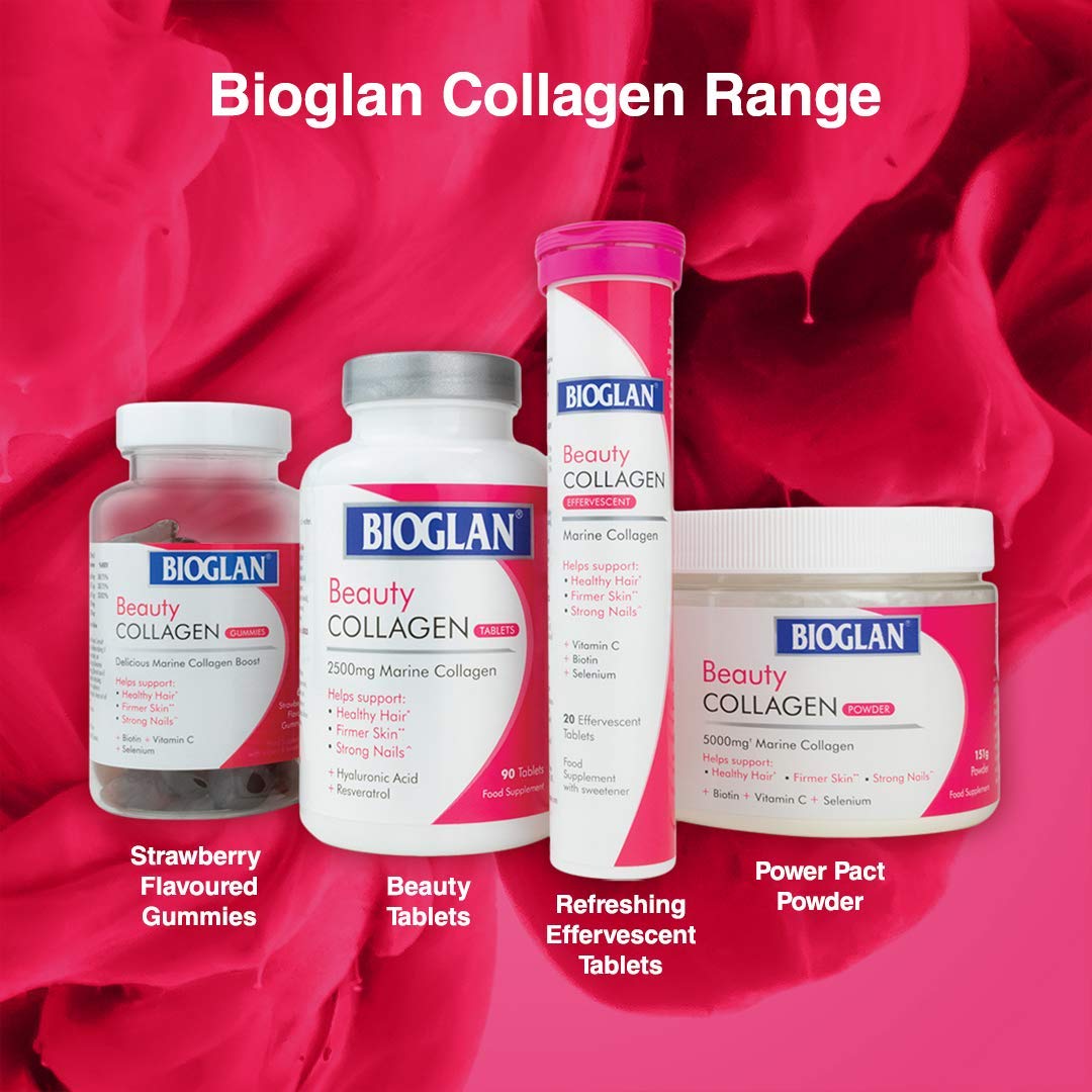 Bioglan Collagen Gummies | 1000mg | Hydrolysed Marine Collagen | Biotin Bioglan uk supplements