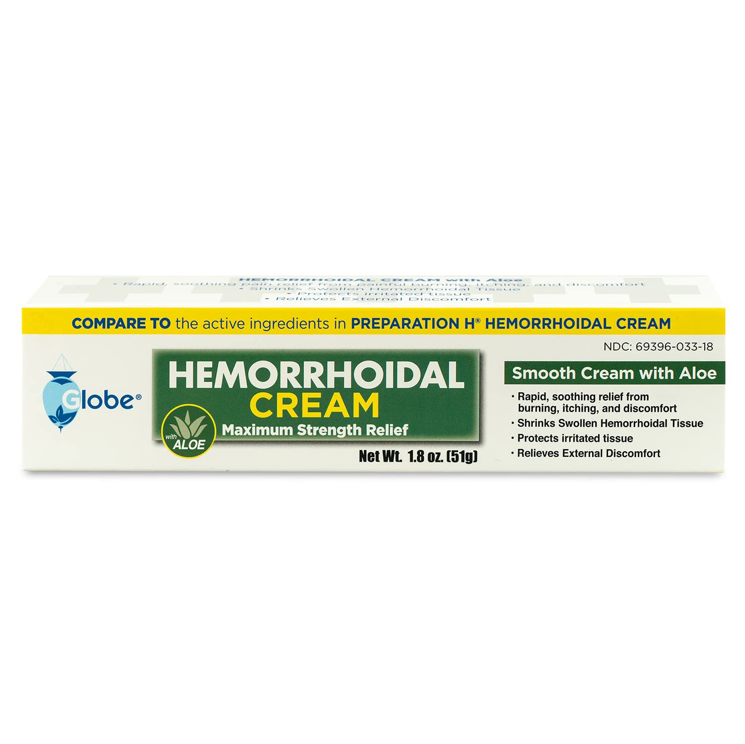 Globe Hemorrhoidal Cream (2 Pack) 1.8 oz w/Applicator Phenylephrine, Pramoxine with Aloe, Relief from Burning, Itching and Discomfort of Hemorrhoids. Globe uk supplements