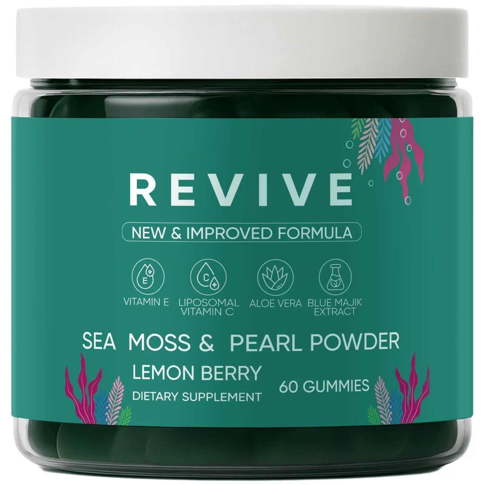 Balmbare Revive Gummies for Hair Loss - Sea Moss Gummies with Vitamin C, Vitamin E, Aloe Vera, Pearl Powder Supports Faster Hair Growth Rulinal uk supplements