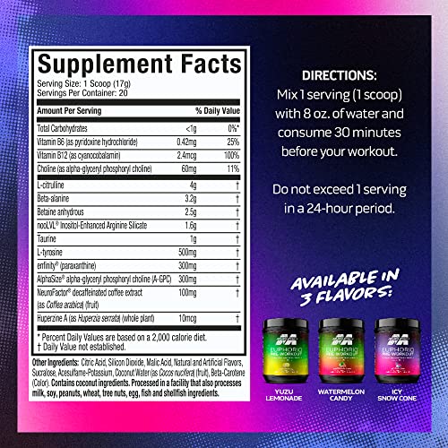 MuscleTech Pre Workout Powder EuphoriQ PreWorkout Smart Pre Workout Powder MuscleTech uk supplements