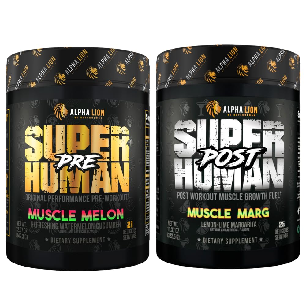 ALPHA LION Superhuman Pre Workout Powder & Post Workout Recovery Bundle, Sustained ALPHA LION uk supplements