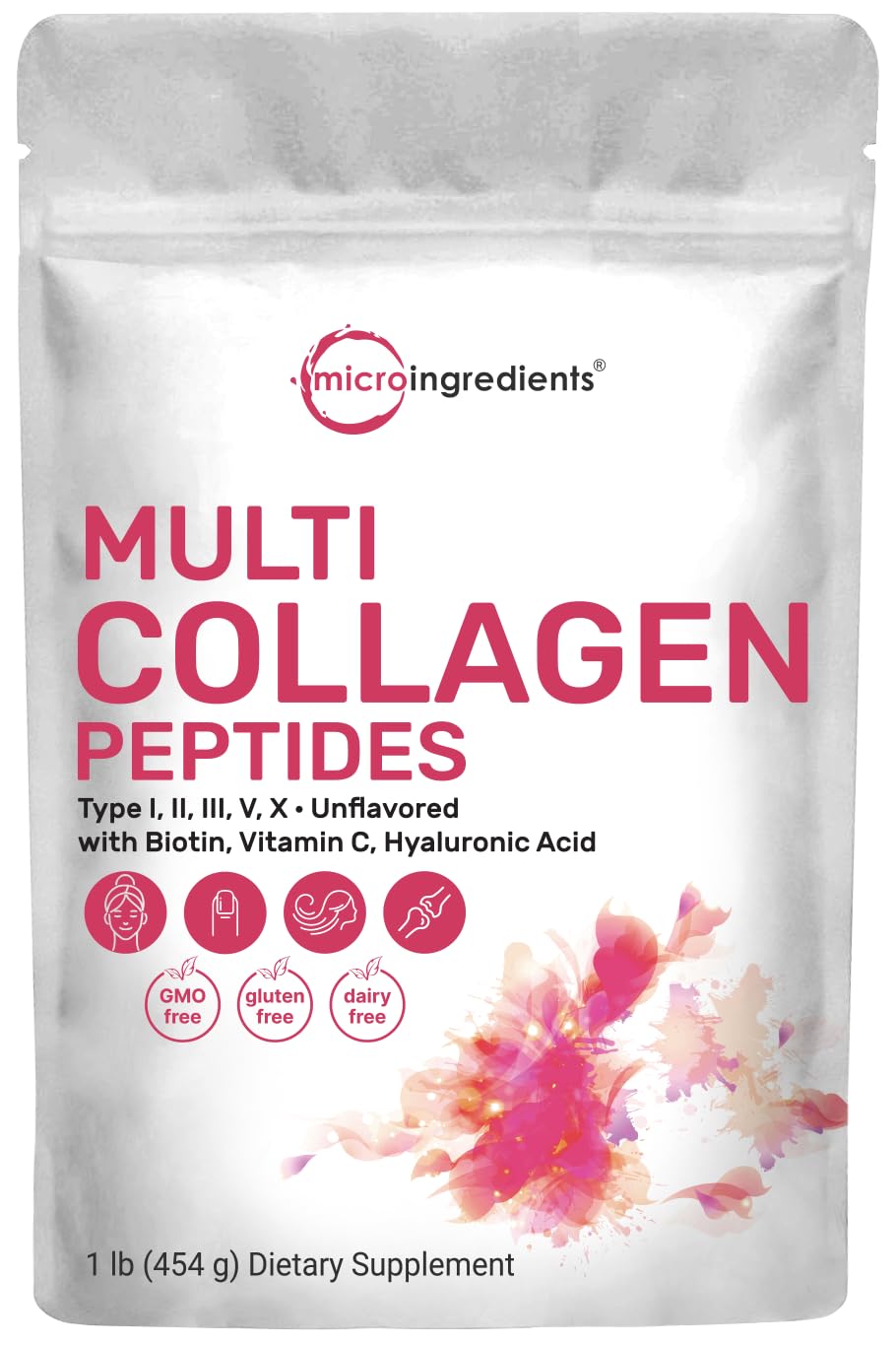 Multi Collagen Peptides Powder, 16 Oz - Hydrolyzed Protein Peptides Micro Ingredients uk supplements