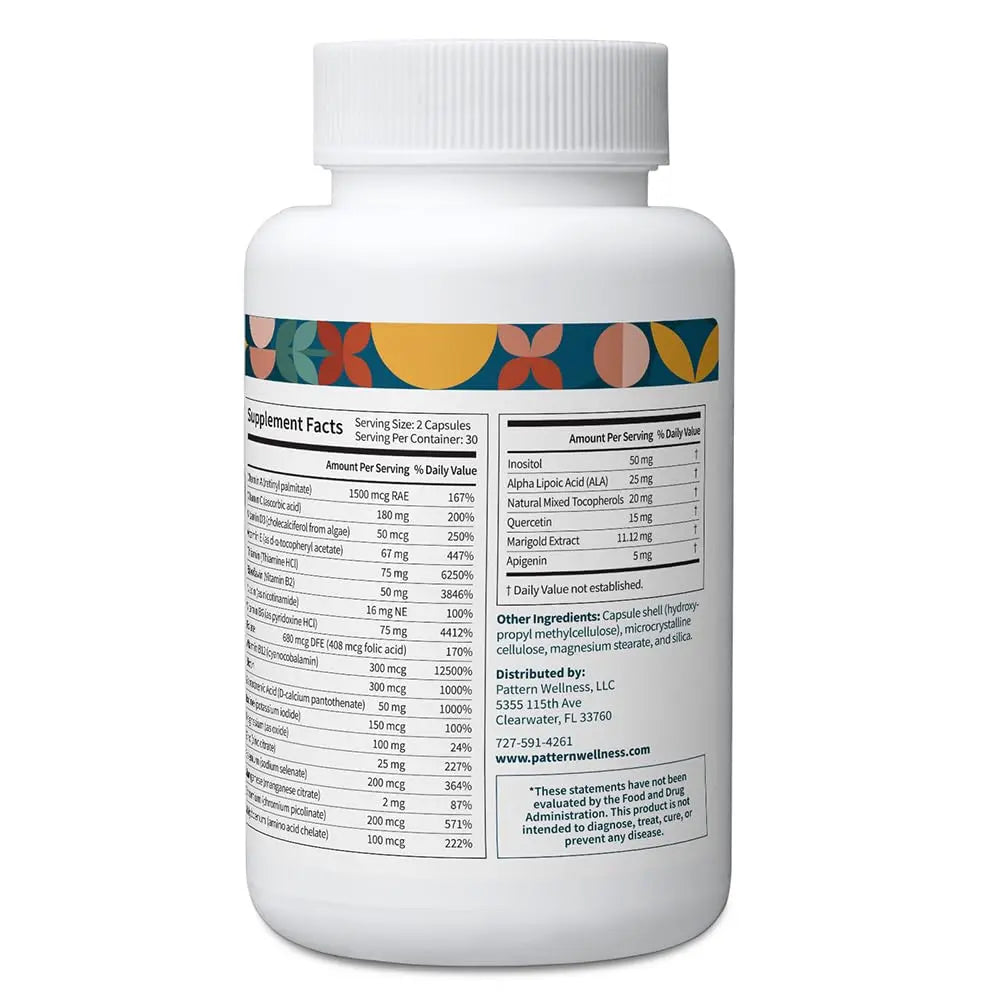 Pattern Wellness Multivitamin for Men & Women – Vitamin A, B, C, D, E – Supports Energy & Wellness – Whole Body Health Pattern Wellness uk supplements