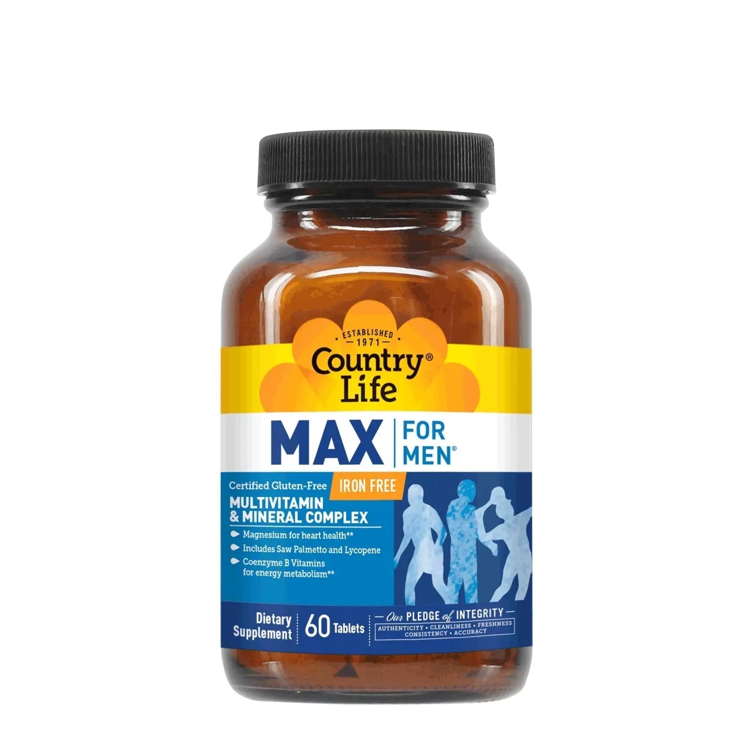 Country Life Max for Men, Multivitamin & Mineral complex, Iron-Free, Vegetarian Tablets, 60 Count, Certified Gluten Free, Certified Vegetarian Country Life uk supplements