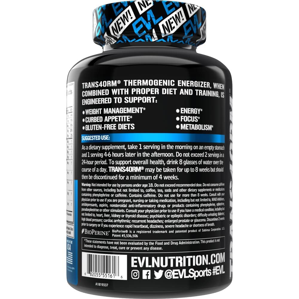 EVL Thermogenic Fat Burner Support - Fast Acting Weight Loss Energy and Appetite Evlution uk supplements